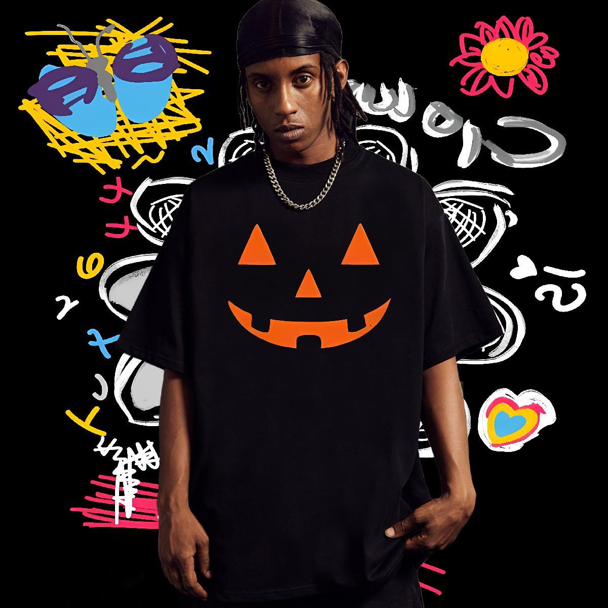Factory Direct T Shirts Men 230g Cotton halloween Sport Tees Breathable Short Sleeve Classic Men Tshirts DIY Logo Oversized