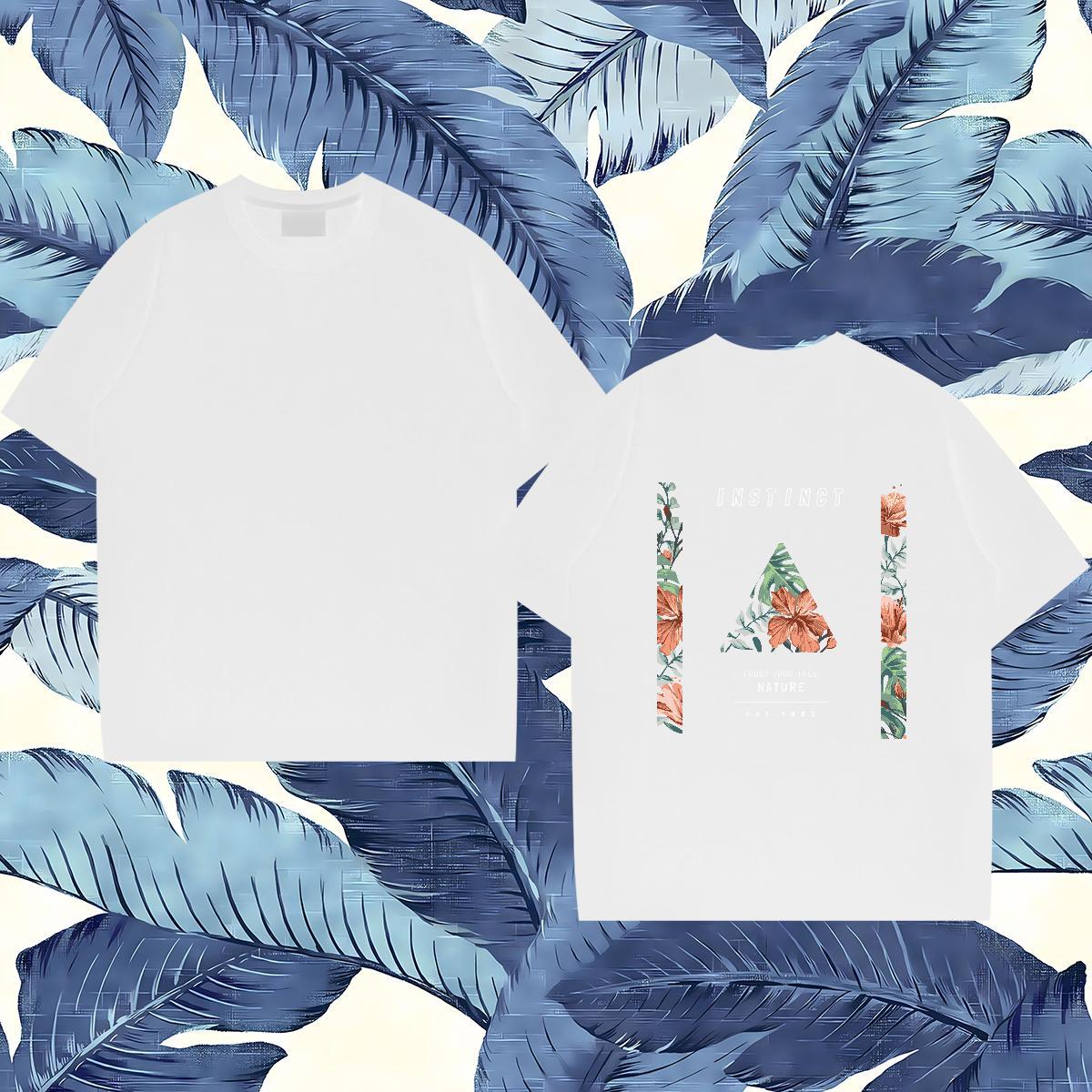 Factory Direct T shirt 230g 100% Cotton flower High Street Hip Hop Tees O Neck Short Sleeves Cool Men Tshirts Skull