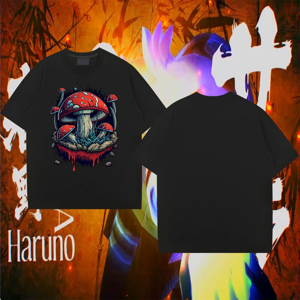 Man T Shirts 230g Pure Cotton mushroom Street Casual Breathable Crew Neck Custom Printing Tshirts Brand Loose Fit Tops Shirt