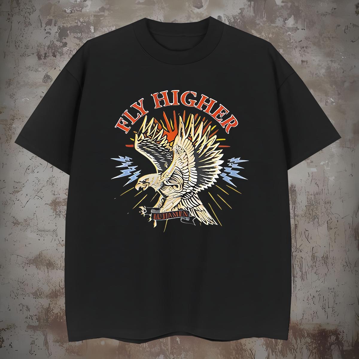 2024 Summer T-Shirts 230g Pure Cotton eagle Street wear Hip Hop Clothings Breathable Short Sleeve High Quality Tshirts Custom Printing