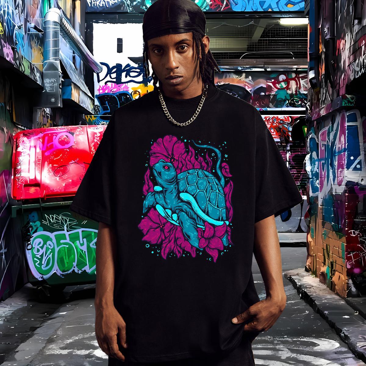 Free Shipping Man T Shirts 230g Cotton High Street Hip Hop Tops Shirt Round Neck Short Sleeve Brand Men Clothes T-Shirt Custom Printing