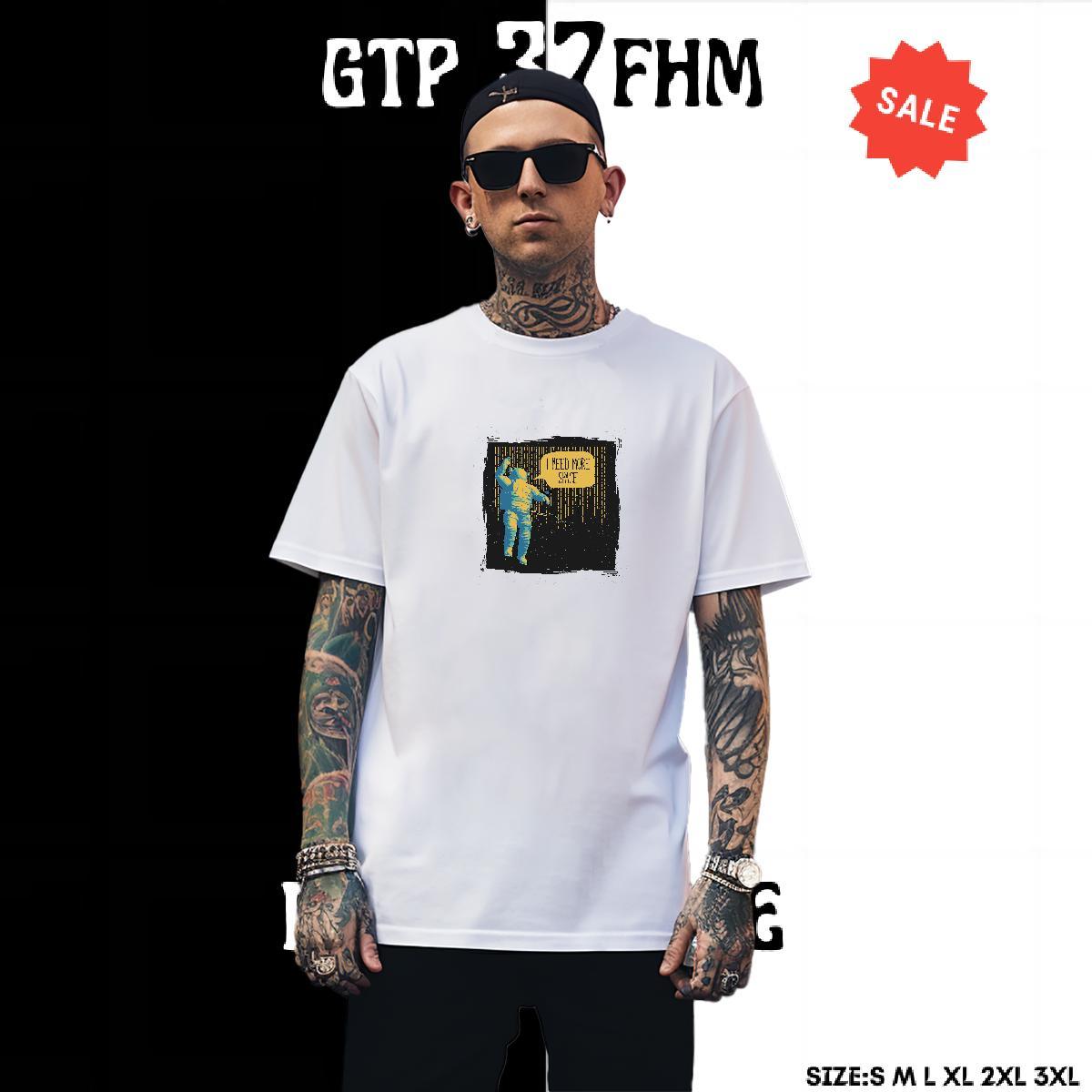 Cool Men Clothes T-Shirt 230g Pure Cotton Daily Outfit spaceman Customized Crew Neck Breathable Brand Mens T Shirts Tshirts