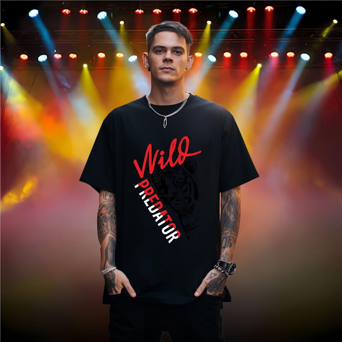 DIY Customized Men T Shirts 230g Pure Cotton tiger Home Outdoor Wear Breathable Crew Neck High Quality Men Tops Tees Custom Printed