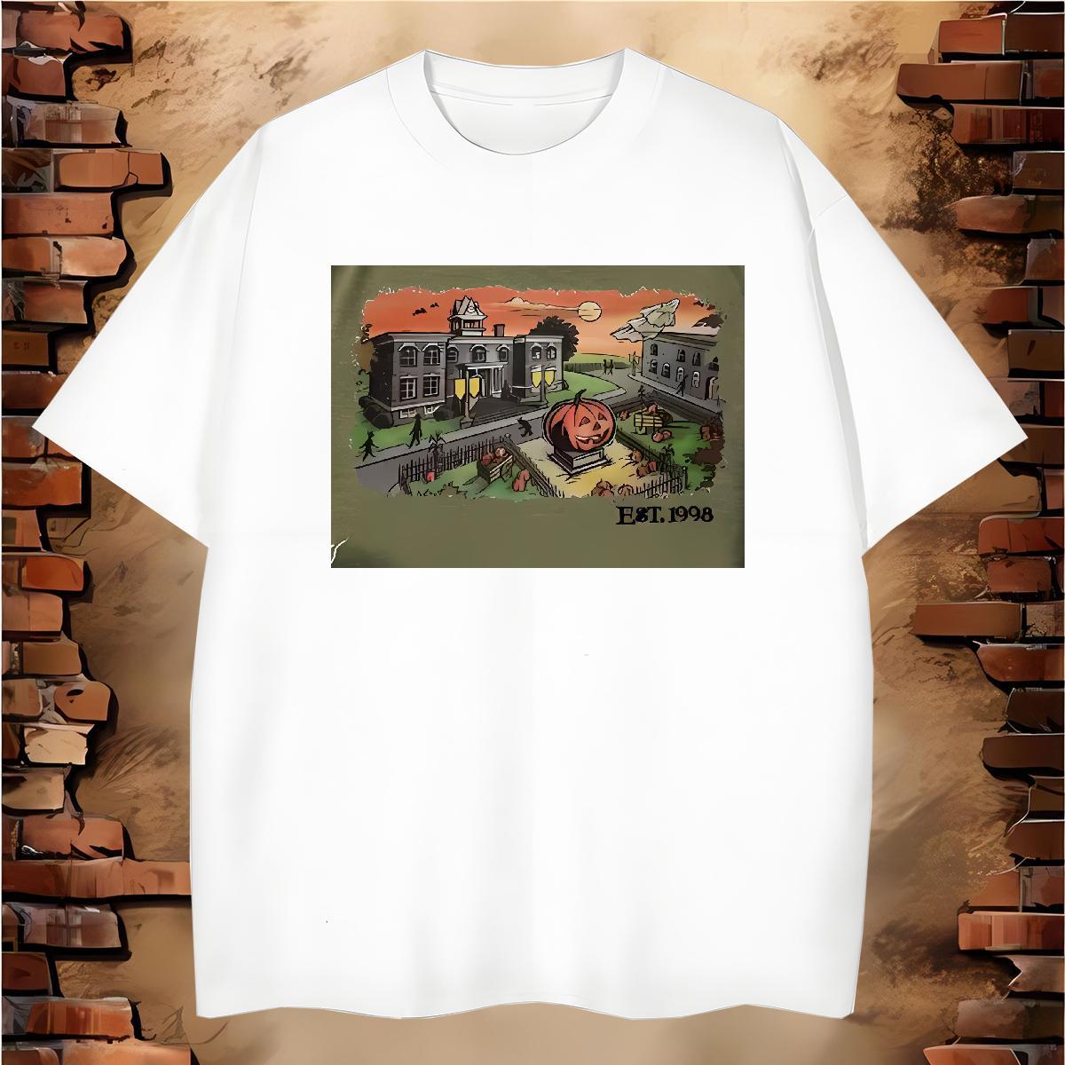 Men T Shirts 230g Cotton halloween High Street Hip Hop Breathable Short Sleeve Skull Tshirts 2024 Designer Comfortable Tees