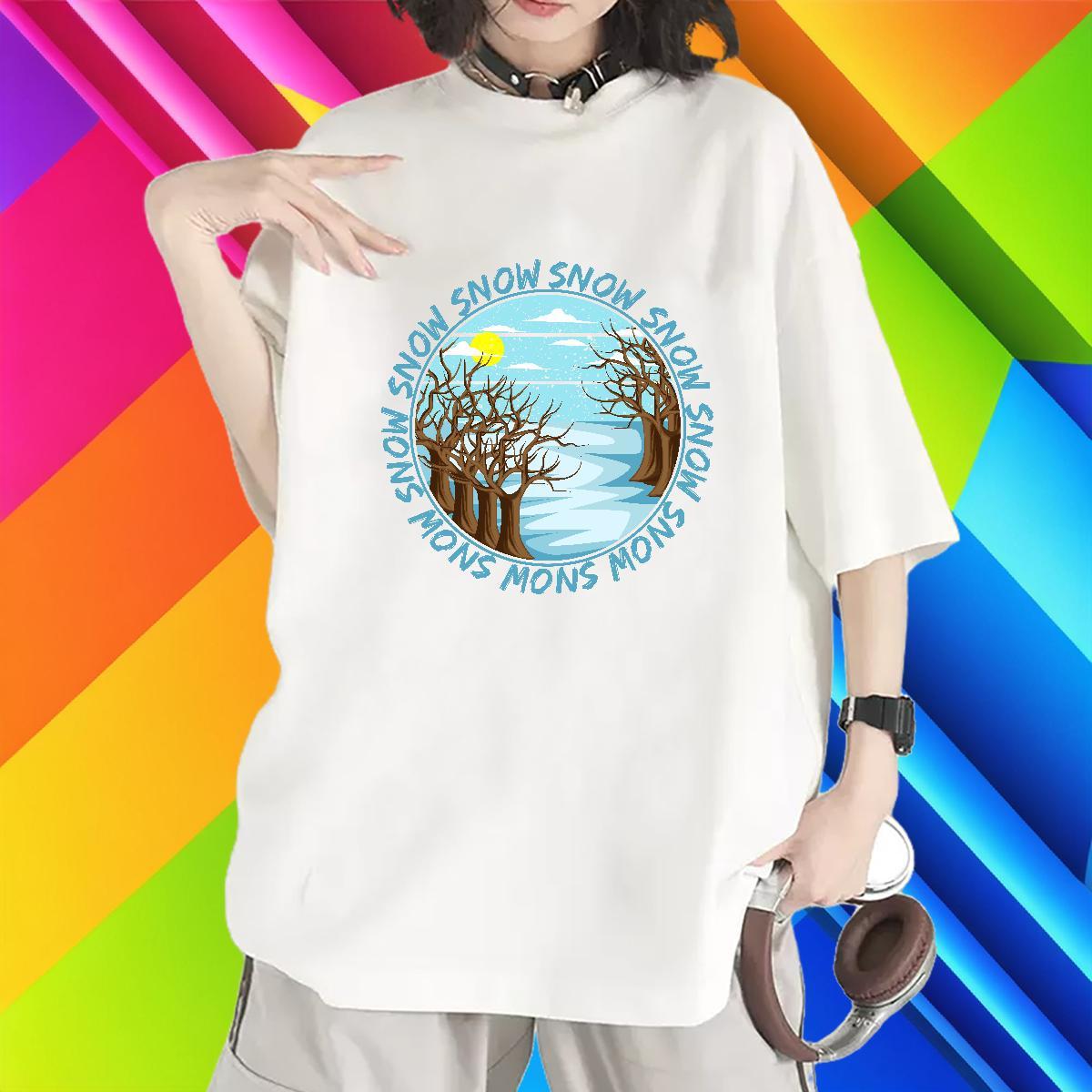 Loose fit T-Shirts Breathable Short Sleeve Women Tshirts Custom Printed sea Casual Daily Wear 230g Pure Cotton 2024 Designer Tops Tees