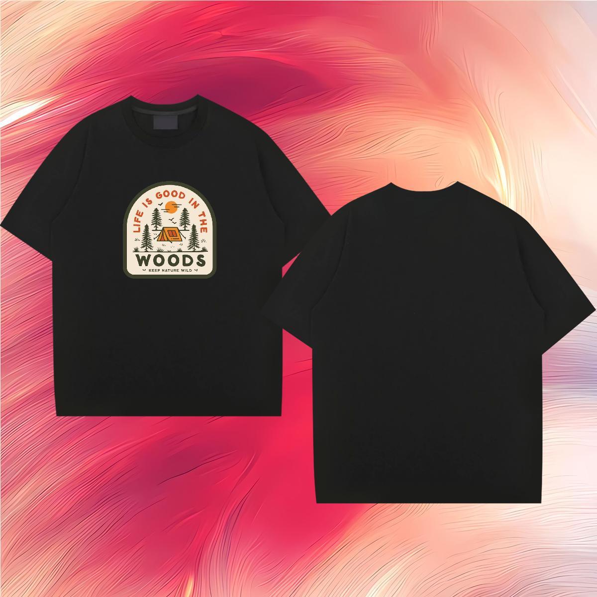 Factory Direct Man T Shirts 100% Cotton 230g tree High Street Hip Hop Clothings Breathable Crew Neck Soft Couples T Shirts White Plus Size