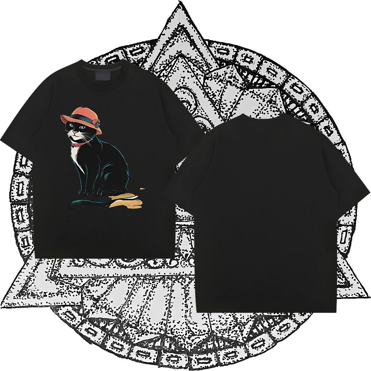 2024 Man T Shirts 230g Cotton Hip Hop Street Tops O Neck Short Sleeves Popular Mens Tshirts DIY Anime