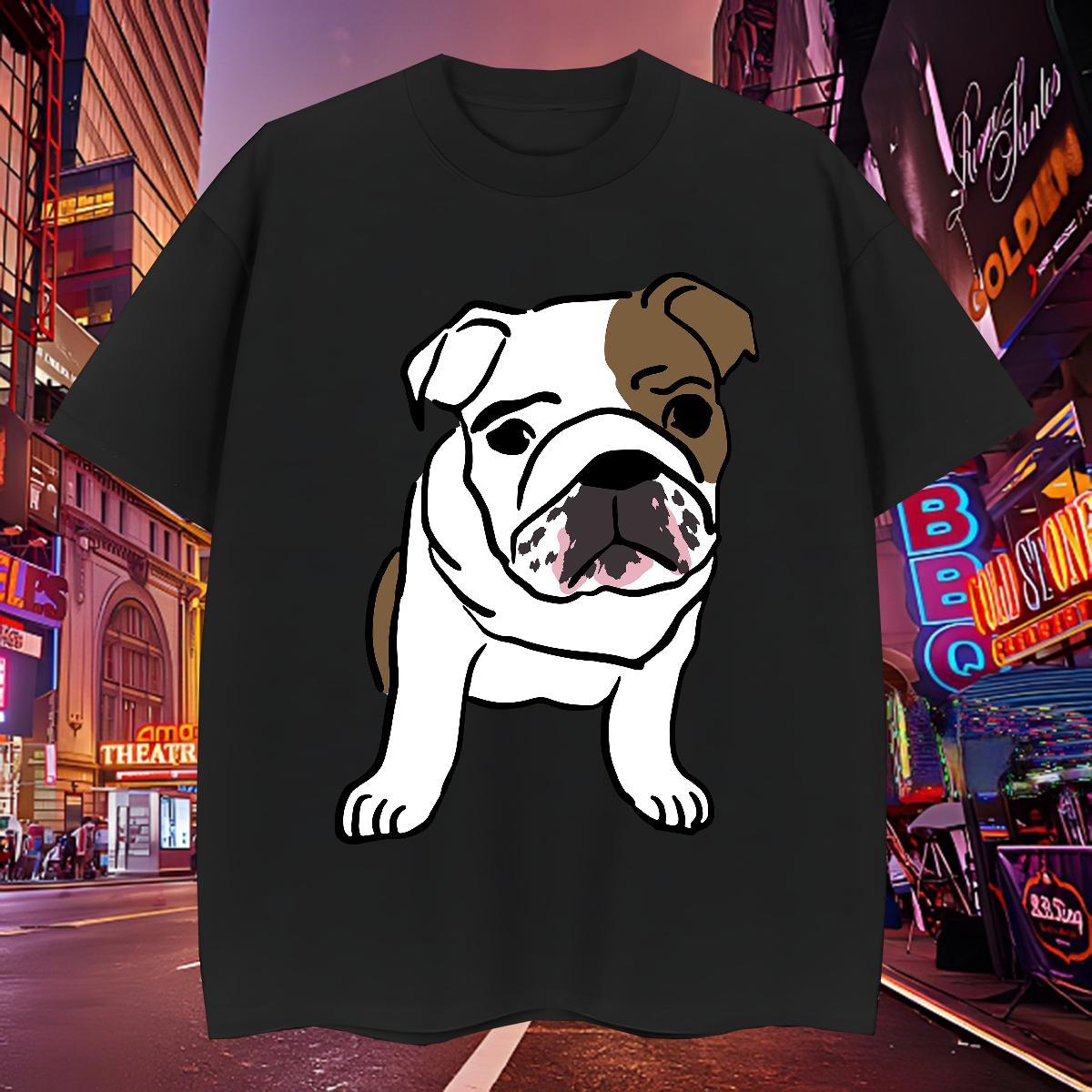 Cool Men Tops Tees 230g Pure Cotton Dog T-Shirts for Men Daily Wear Breathable Crew Neck Asian Size Classic Casual Clothes