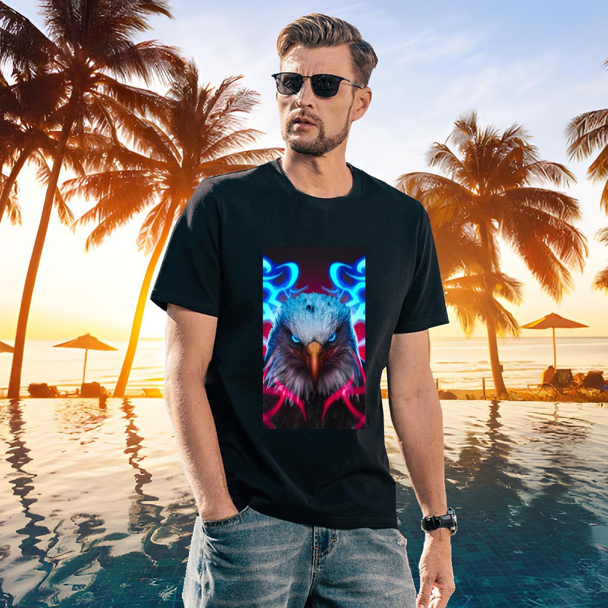Wholesale Men Tees 230g Pure Cotton cool T-Shirts Casual Beach Breathable Crew Neck Custom Cartoon 2024 Designer Tops