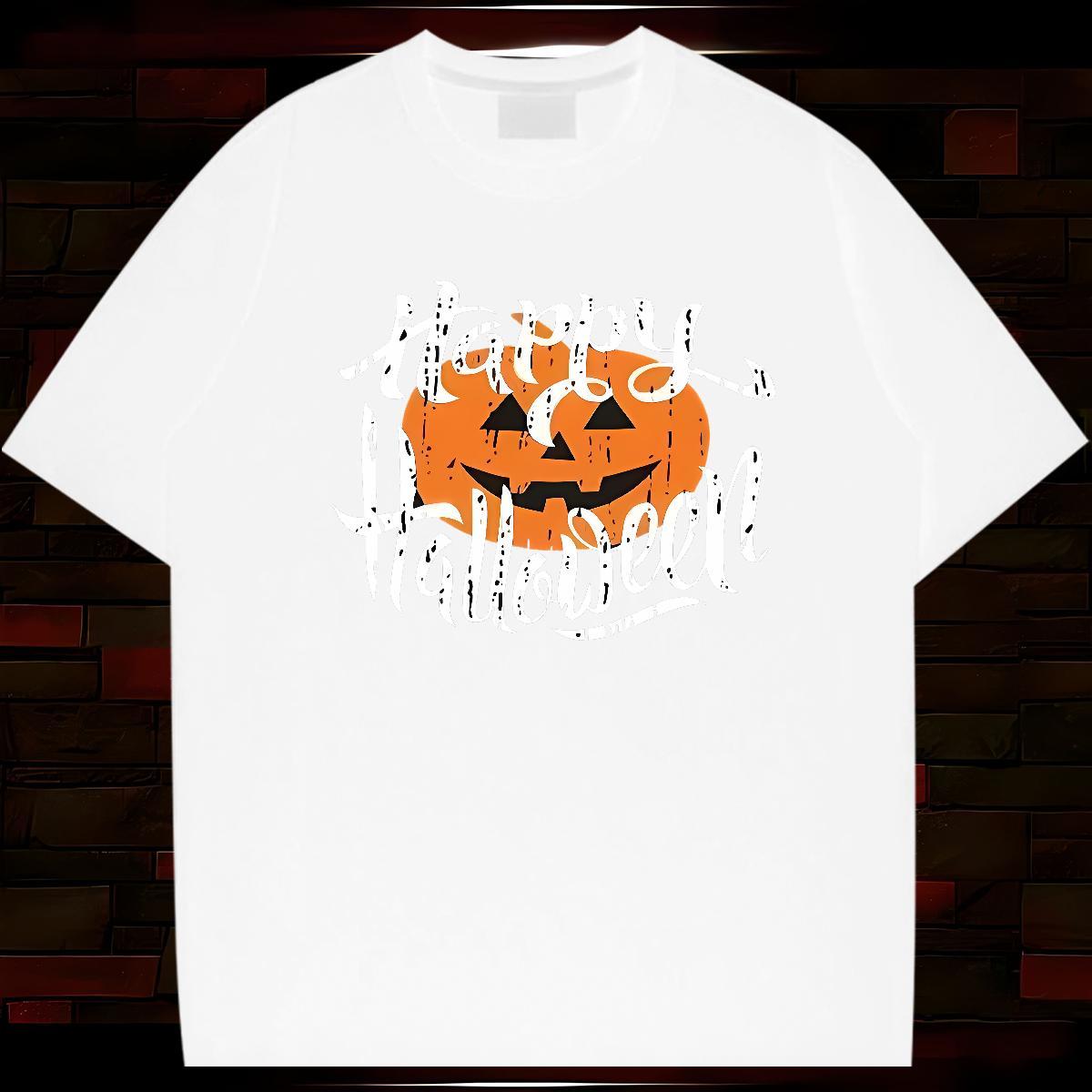 T-Shirts 100% Cotton 230g halloween Casual Short Sleeve Soft DIY Men Clothes T-Shirt Custom Cool Tees Shirts