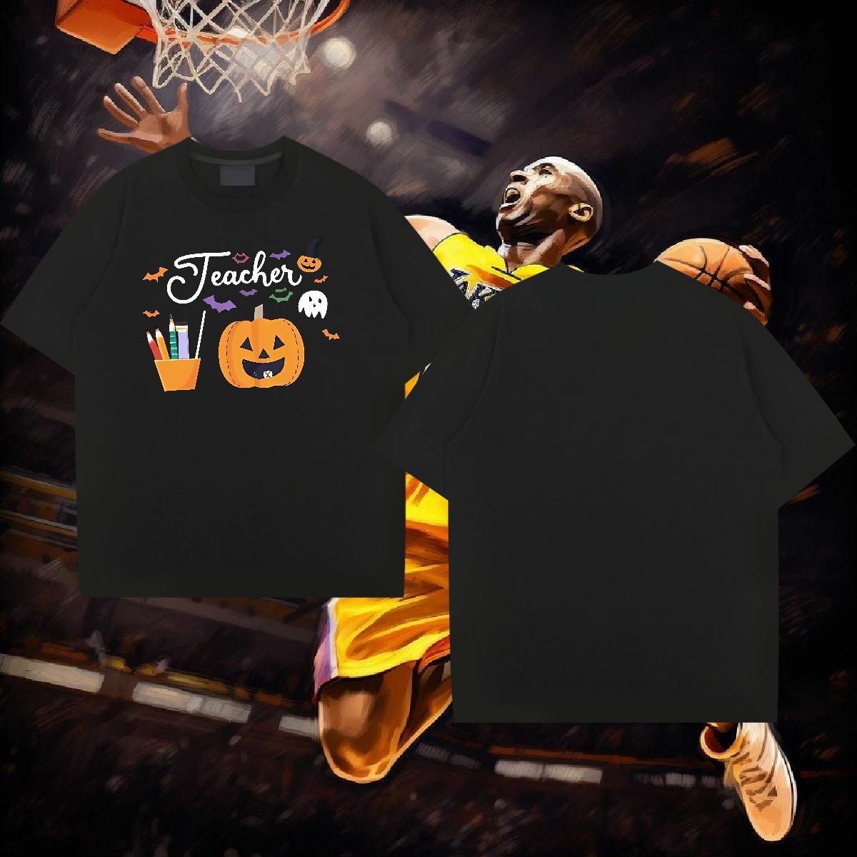 2024 Designer Man T Shirts 230g Pure Cotton halloween Spring Summer Tees O Neck Short Sleeves Classic Tshirt for Man Woman Custom Printed