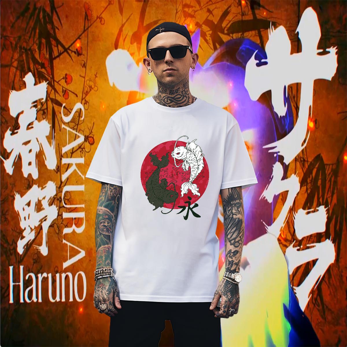 Mens T Shirts 230g Cotton fish Casual Daily Wear O Neck Short Sleeves DIY Men Tops Tees Free Shipping Wholesale Tees Shirts