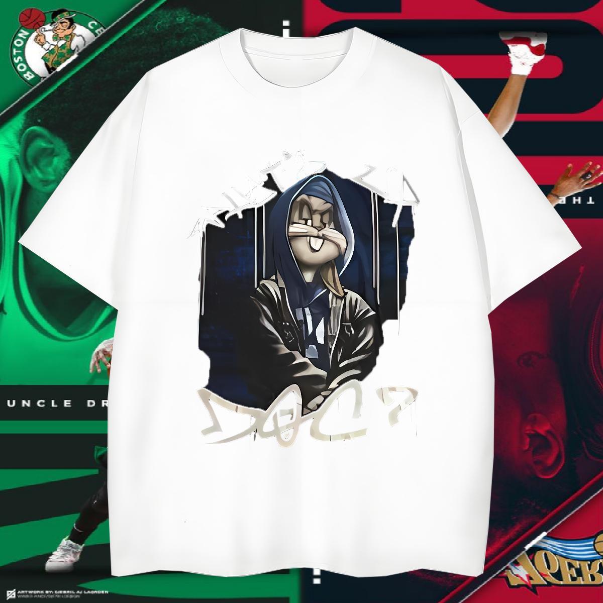 Cool Mens Tshirts 100% Cotton 230g rabbit Mens T Shirts Street Wear Round Neck Short Sleeve Black White New Arrival Top Tees