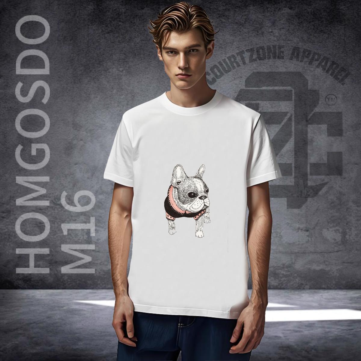 DIY Customized Mens T Shirts 230g 100% Cotton Dog Street Casual Tops Tees Breathable Short Sleeve Free Shipping Men Tshirts Black Oversized