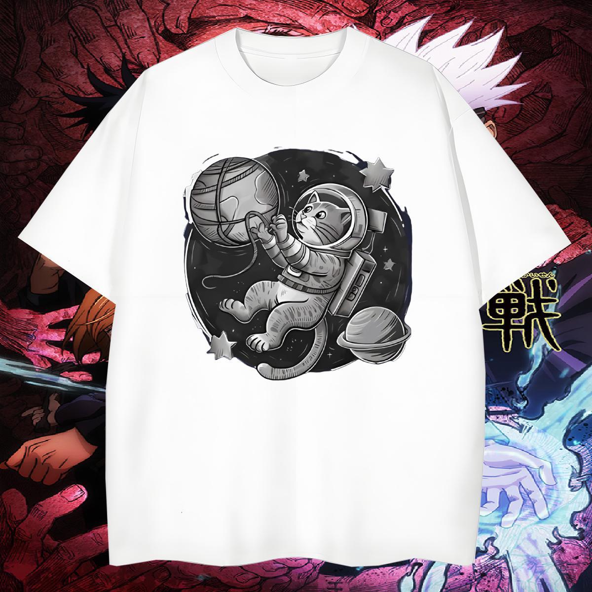 Unisex Tshirts 230g Pure Cotton cat T-Shirts for Men Casual Breathable Crew Neck Oversized 4XL Classic Clothes