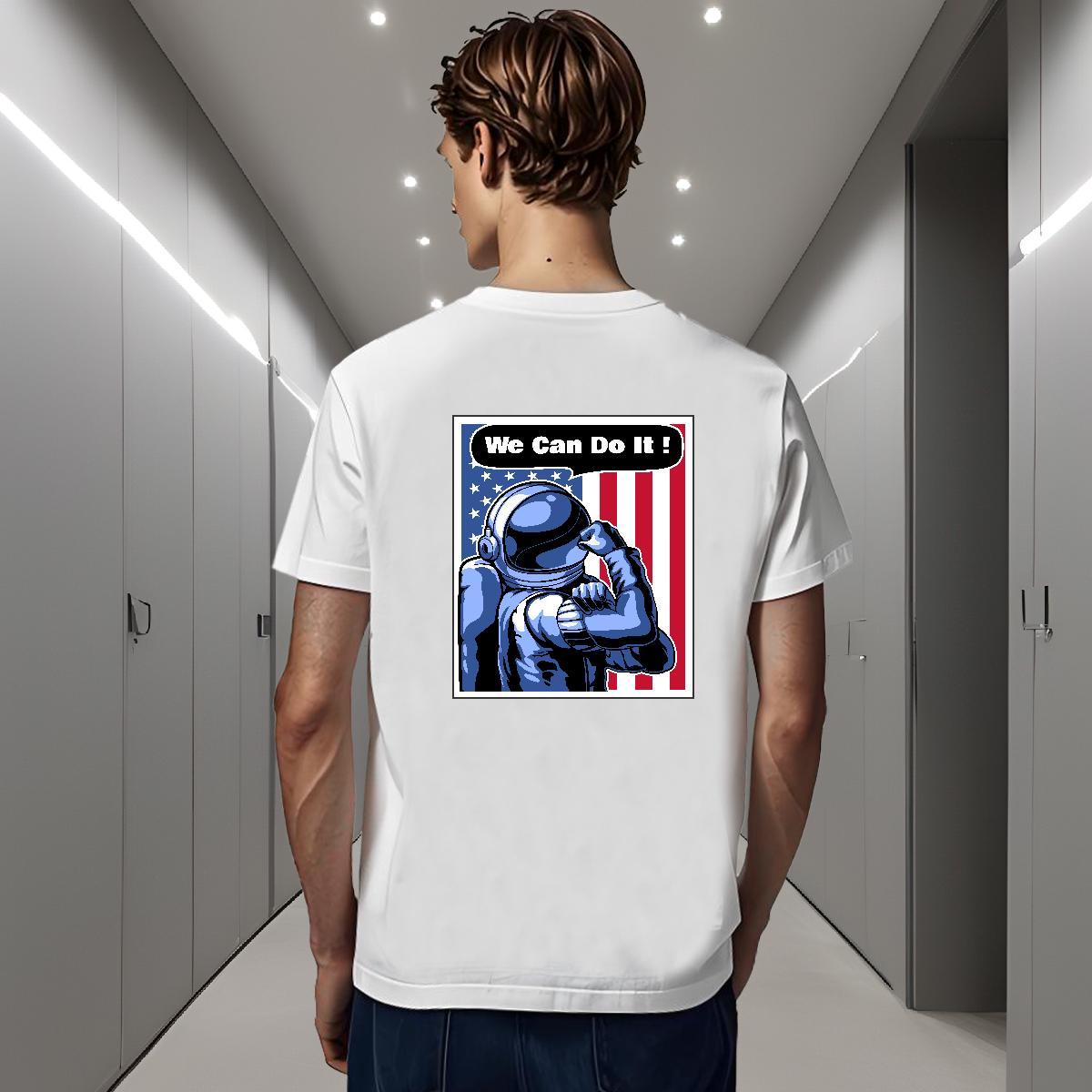 Man T Shirts 230g Cotton space Street Wear Round Neck Short Sleeve Custom Anime Tshirts Classic Comfortable Clothings