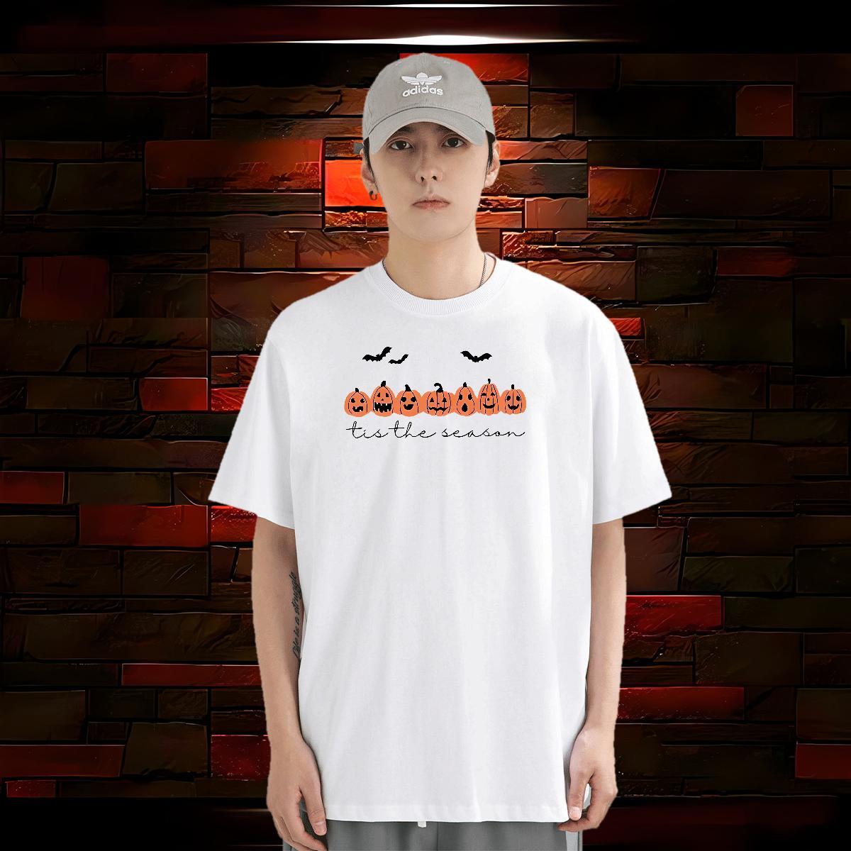 T Shirts Men 100% Cotton 230g pumpkin Home Outdoor Crew Neck Breathable Custom Print Plus Size Tshirt for Man Woman DIY Popular Tops Tees