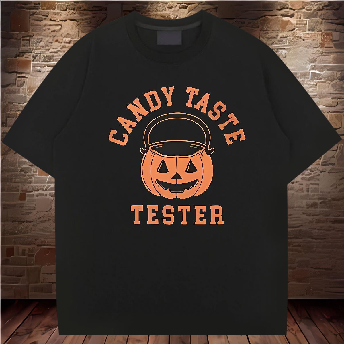 2024 Summer Mens T Shirts 230g Cotton halloween High Street Hip Hop Tops Breathable Crew Neck Wholesale Men Clothes T-Shirt DIY