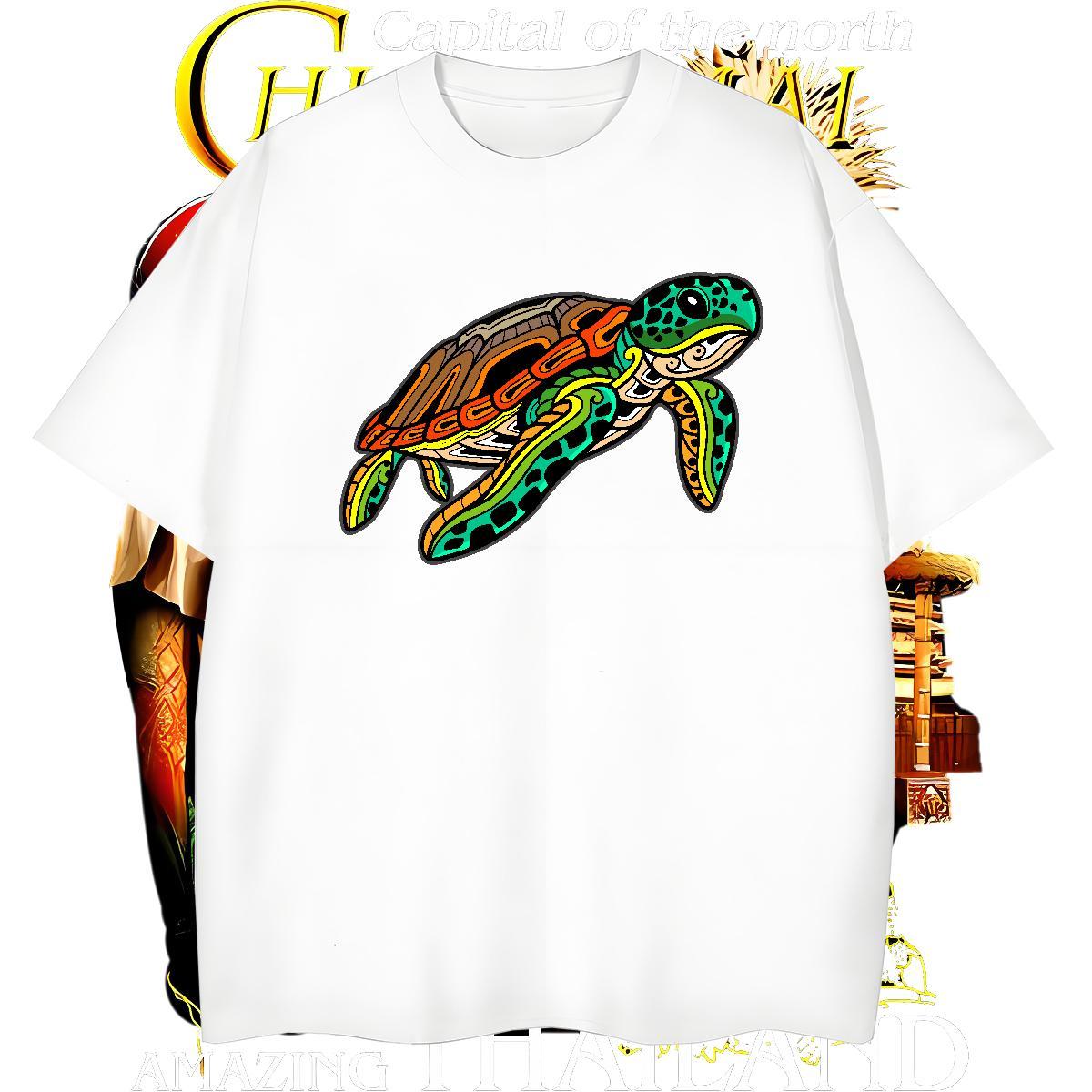 Classic Tshirt for Man Woman 230g 100% Cotton tortoise Mens T Shirts Casual Daily Wear Breathable Short Sleeve Custom Anime 2024 DIY Top Tees