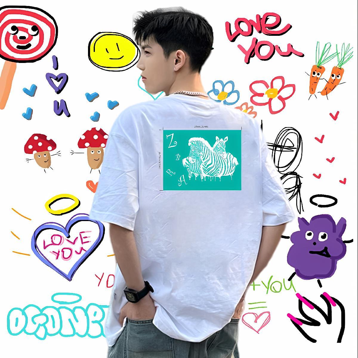 Fashion Design T-Shirts for Men 230g Pure Cotton horse Sports Casual Tops Shirt Breathable Soft Classic Tshirt for Man Woman Plus Size Cartoon