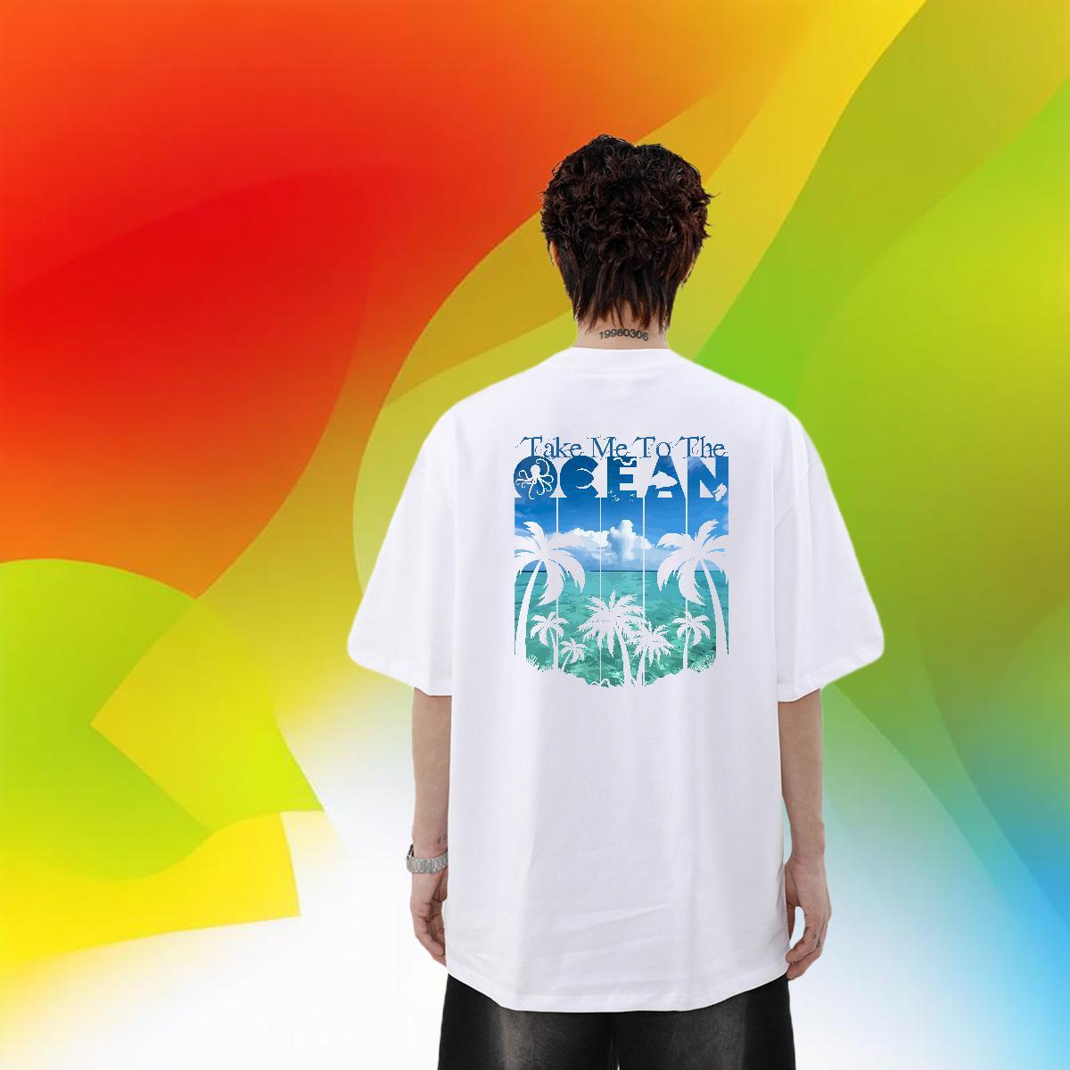 Casual New T Shirt For Man 230g Cotton tree Spring Summer Tees Shirts Short Sleeve O-Neck Popular Mens Tshirts Skull