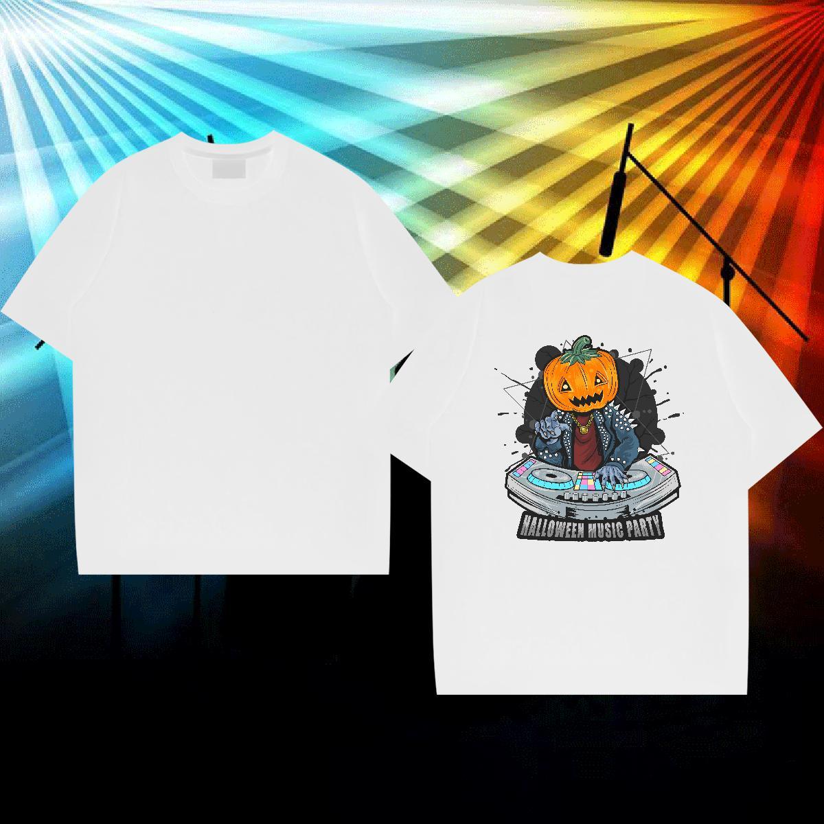 New Men T Shirts 100% Cotton 230g Halloween Home Outdoor Top Tees Crew Neck Classic Mens Tshirts Anime