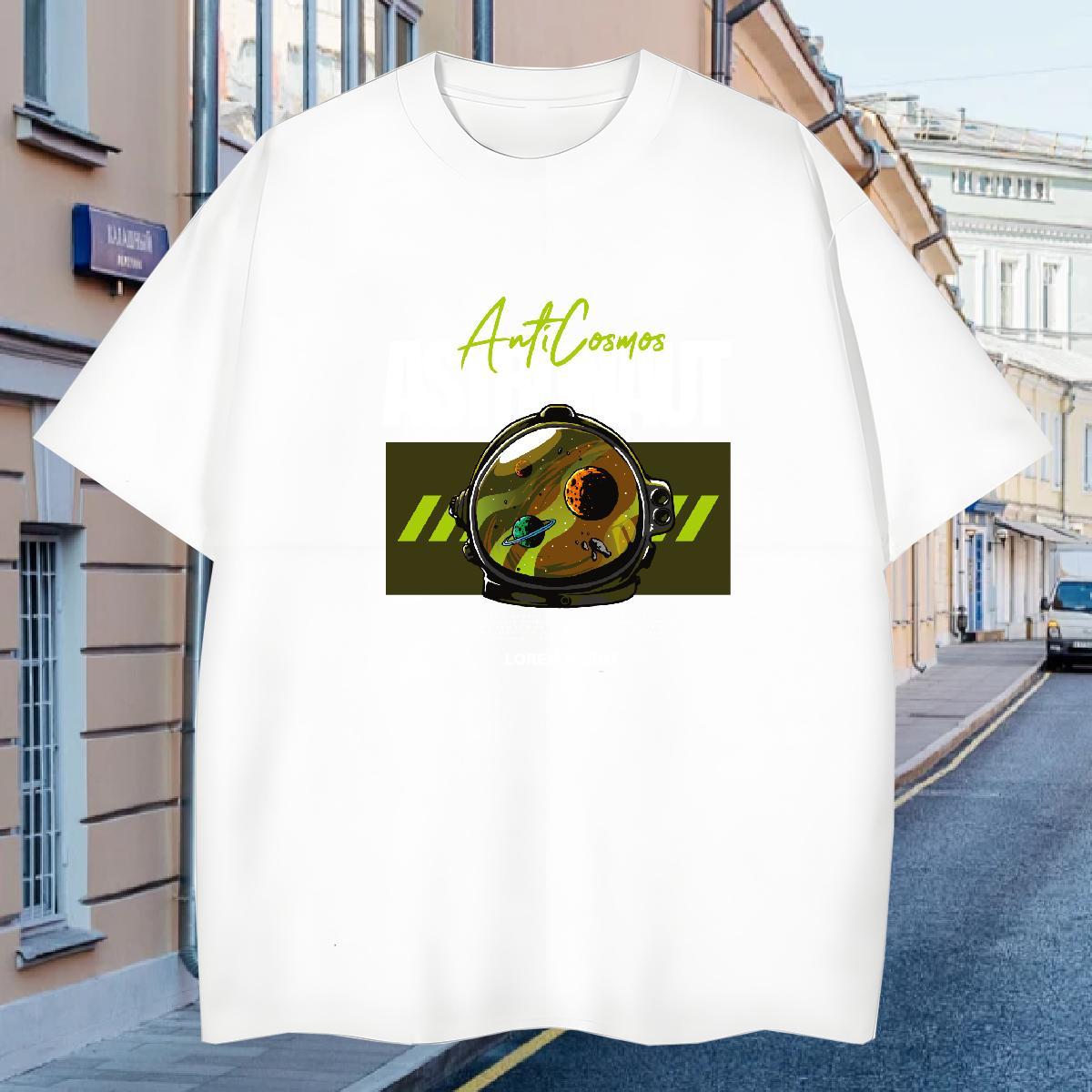 Men T Shirts 230g Pure Cotton planet Sports Casual Round Neck Short Sleeve Custom Print Oversized Men Tees 2024 Comfortable Polos