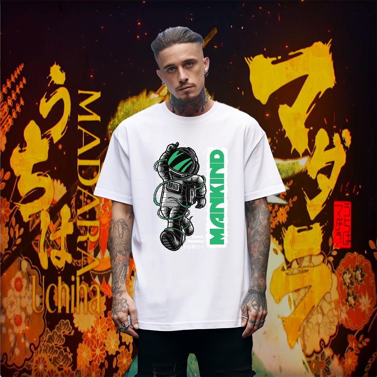 Man T Shirts 230g 100% Cotton universe Casual Daily Wear Breathable Short Sleeve Graphic Mens Tshirts Classic Brand Tees