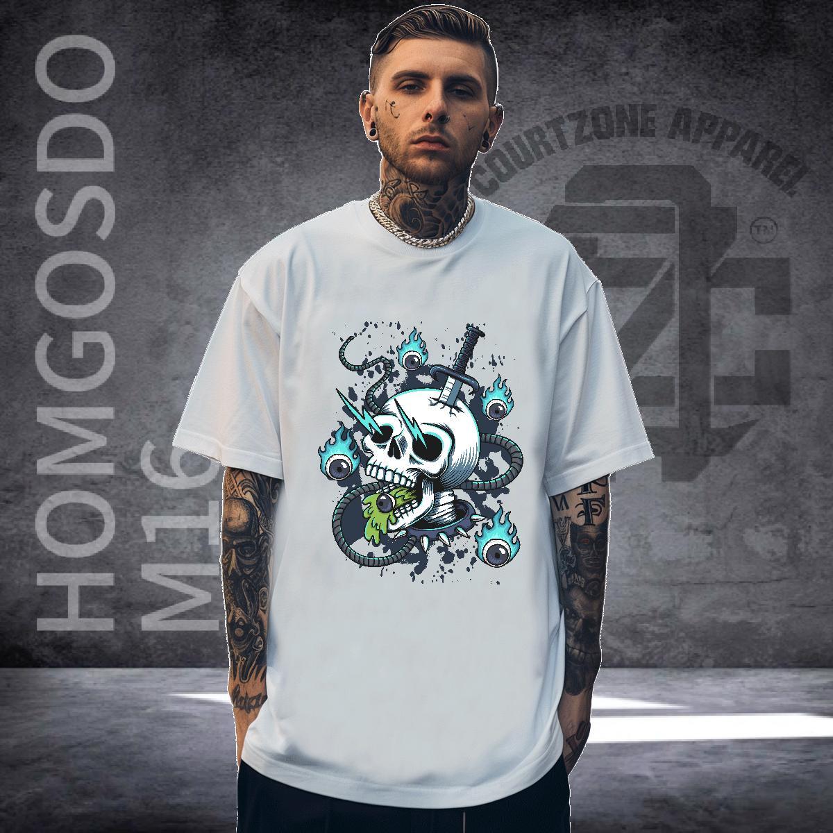 2024 Designer T shirt skull Tops Shirt 230g 100% Cotton Casual Daily Wear Comfortable Custom Printed Breathable Short Sleeve Men Tops Tees