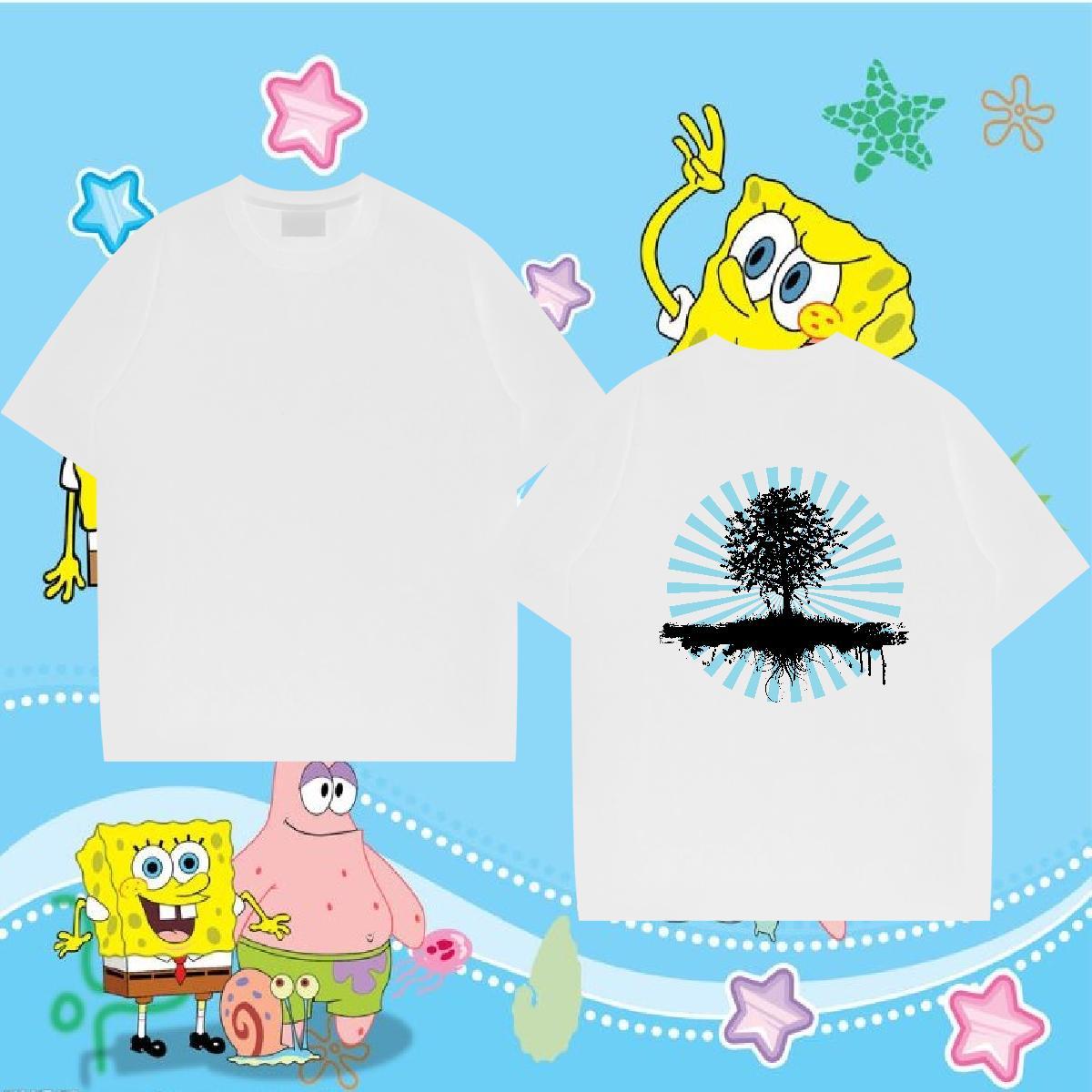 2024 Designer T Shirts Men 230g 100% Cotton tree Outdoor Polos Breathable Short Sleeve Cool Design Men Tops Tees Cartoon Printing L-4XL