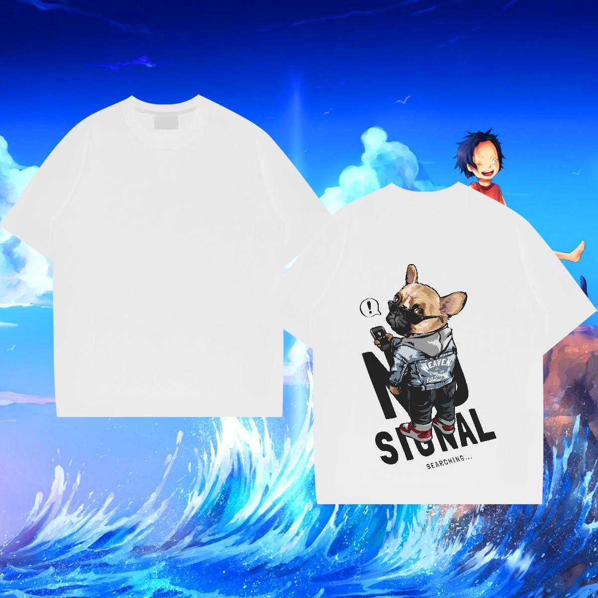 Classic Casual Man T Shirts 230g Cotton dog Hip Hop Tee Shirt Pure Cotton High Quality Tshirts DIY