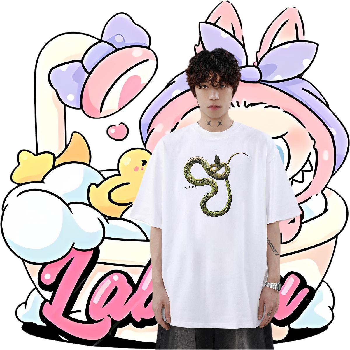 Cool Design Tshirt for Man Woman 100% Cotton 230g Beach snake Custom Big Size Breathable Short Sleeve 2024 DIY Man T Shirts Wear