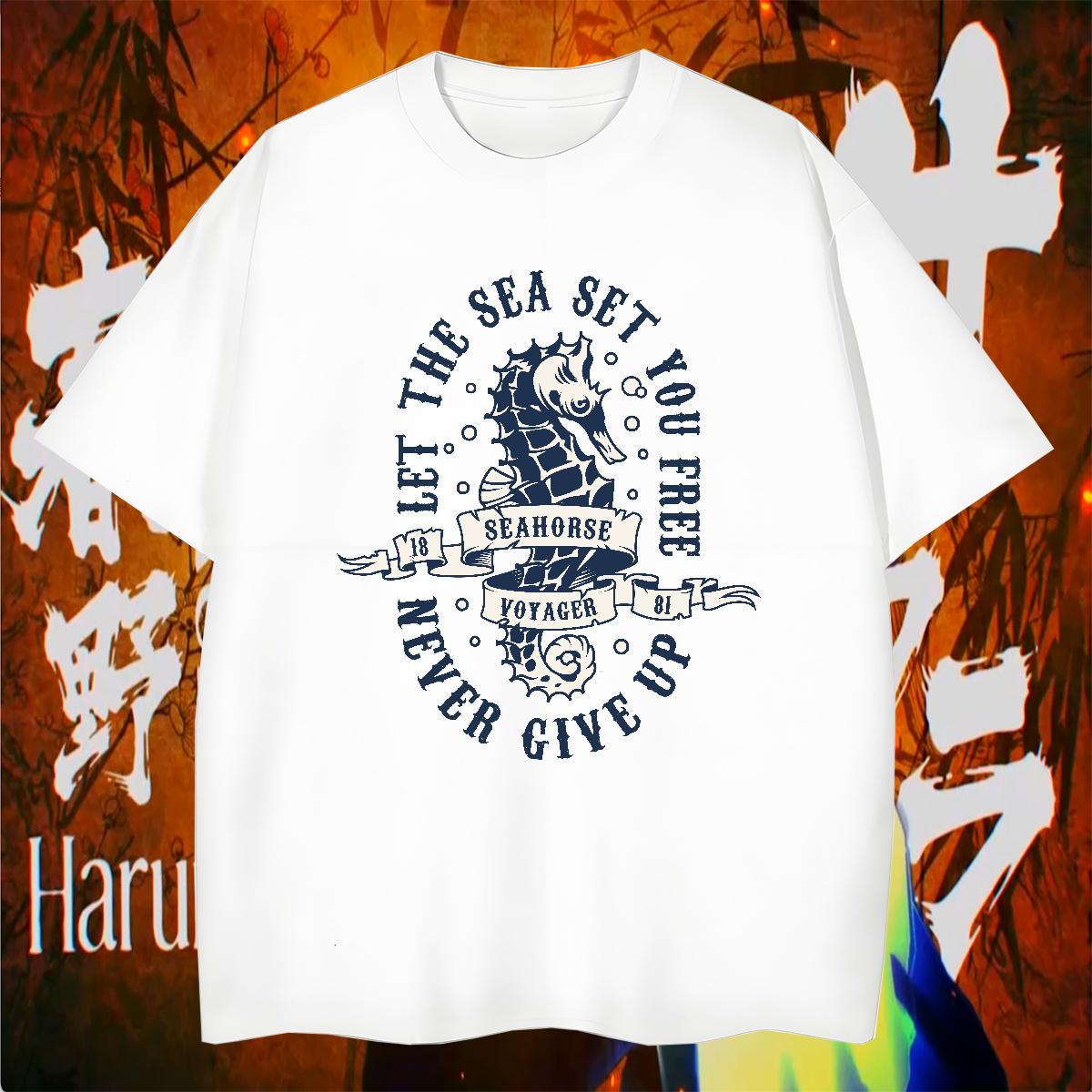 T-Shirts 230g Pure Cotton sea house Sports Casual Breathable Short Sleeve Black Oversized Men Tees Custom Unisex Tops Shirt