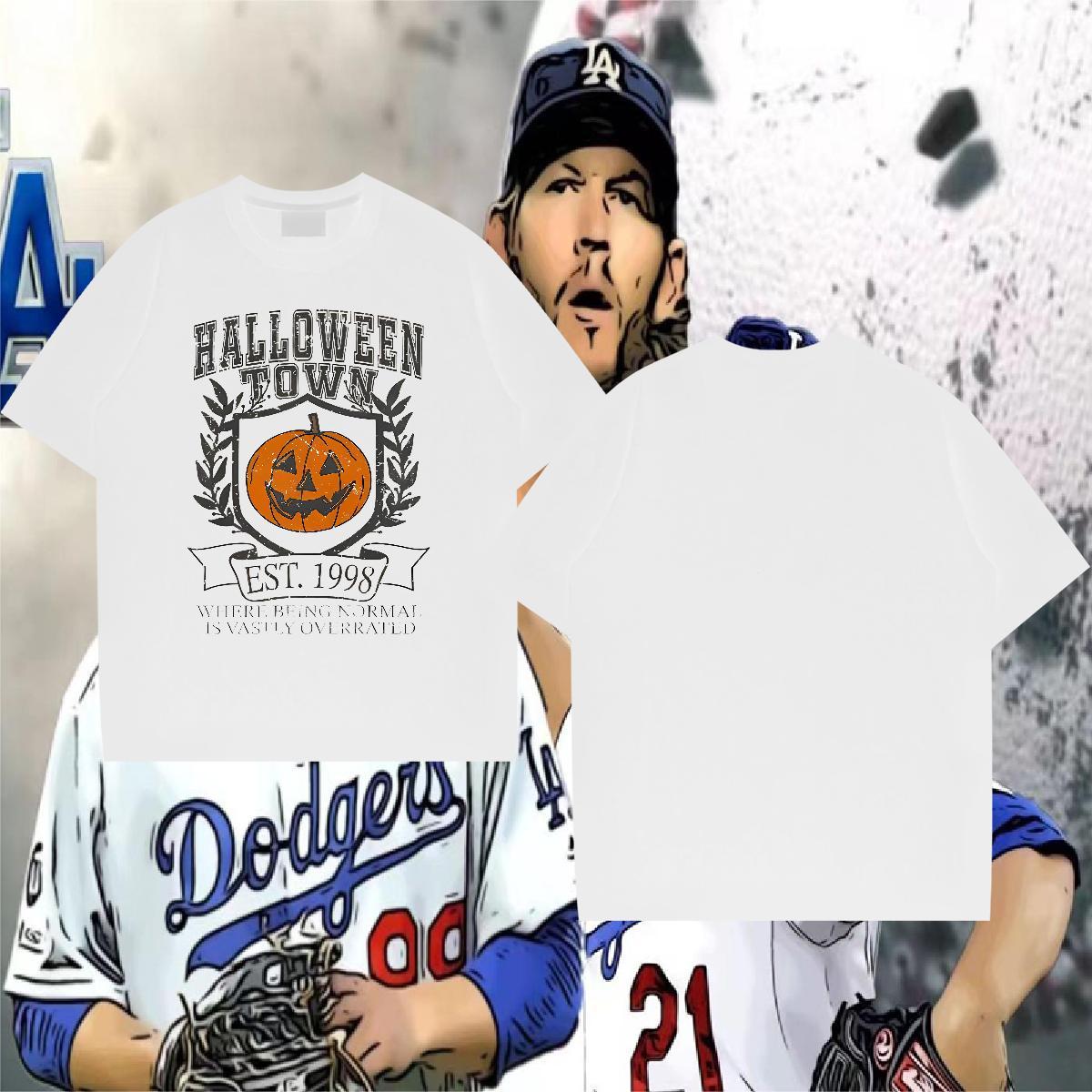 Stylist T Shirts Men 100% Cotton 230g halloween Street Casual Tee Shirt O Neck Short Sleeves Brand Men Clothes T-Shirt Custom Cartoon