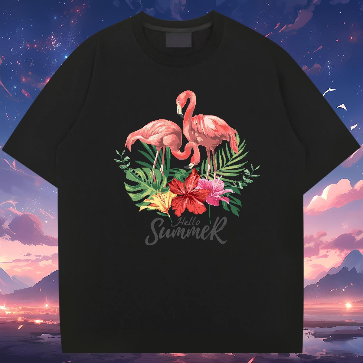 T Shirt For Man 230g Pure Cotton bird Sport O-Neck Short Sleeve Skull Men Tees Casual New Cool Design Top Tees