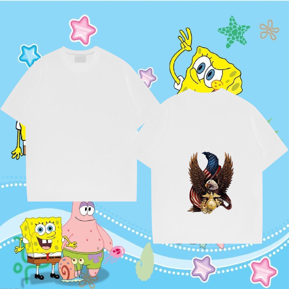 Stylist Mens T Shirts 230g 100% Cotton eagle Daily Wear Tee Shirt Round Neck Short Sleeve TOP Quality Tshirts Graphic