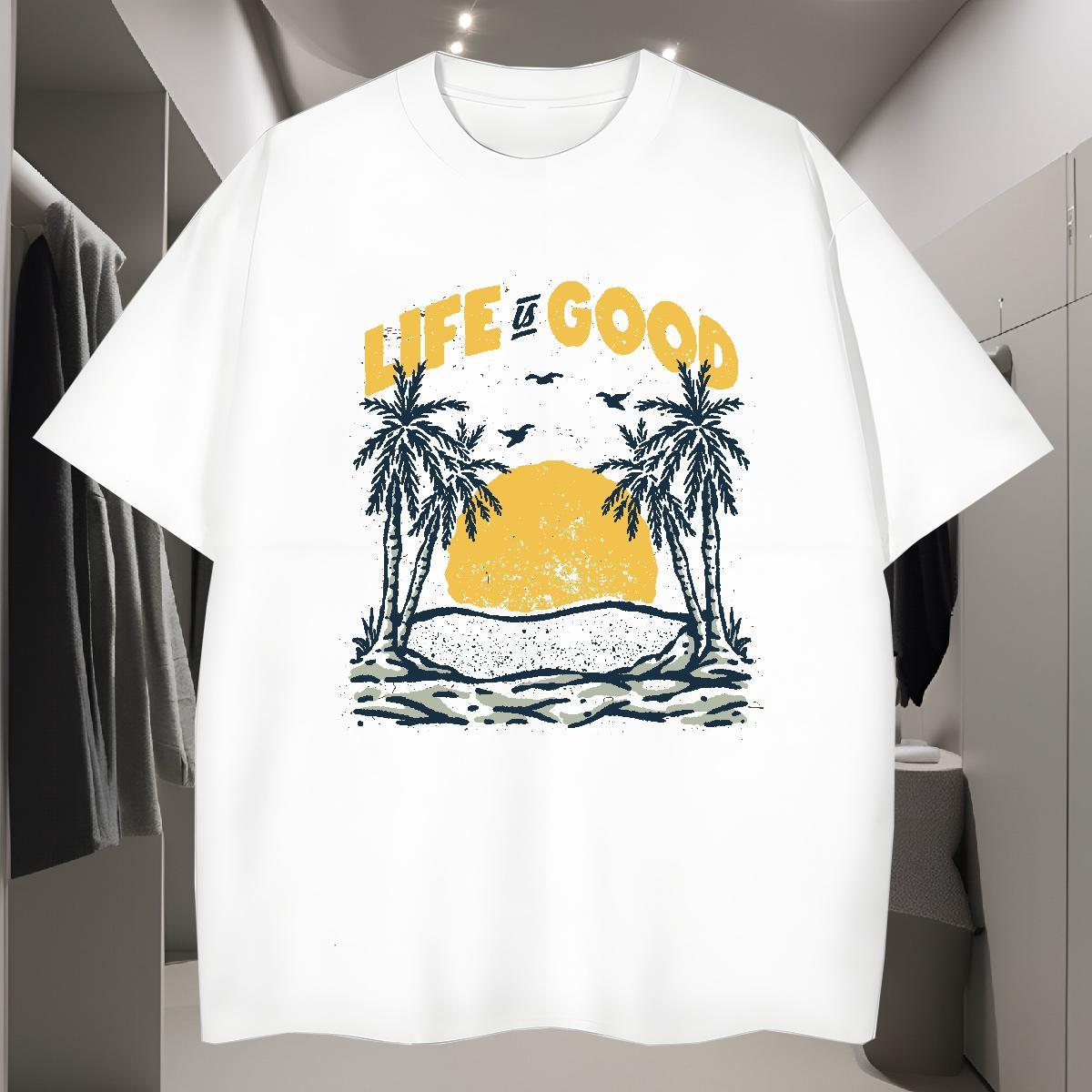 T Shirts Men 230g 100% Cotton tree Hip Hop Crew Neck Breathable Custom Big Size Men Tshirts DIY Unisex Top Tees