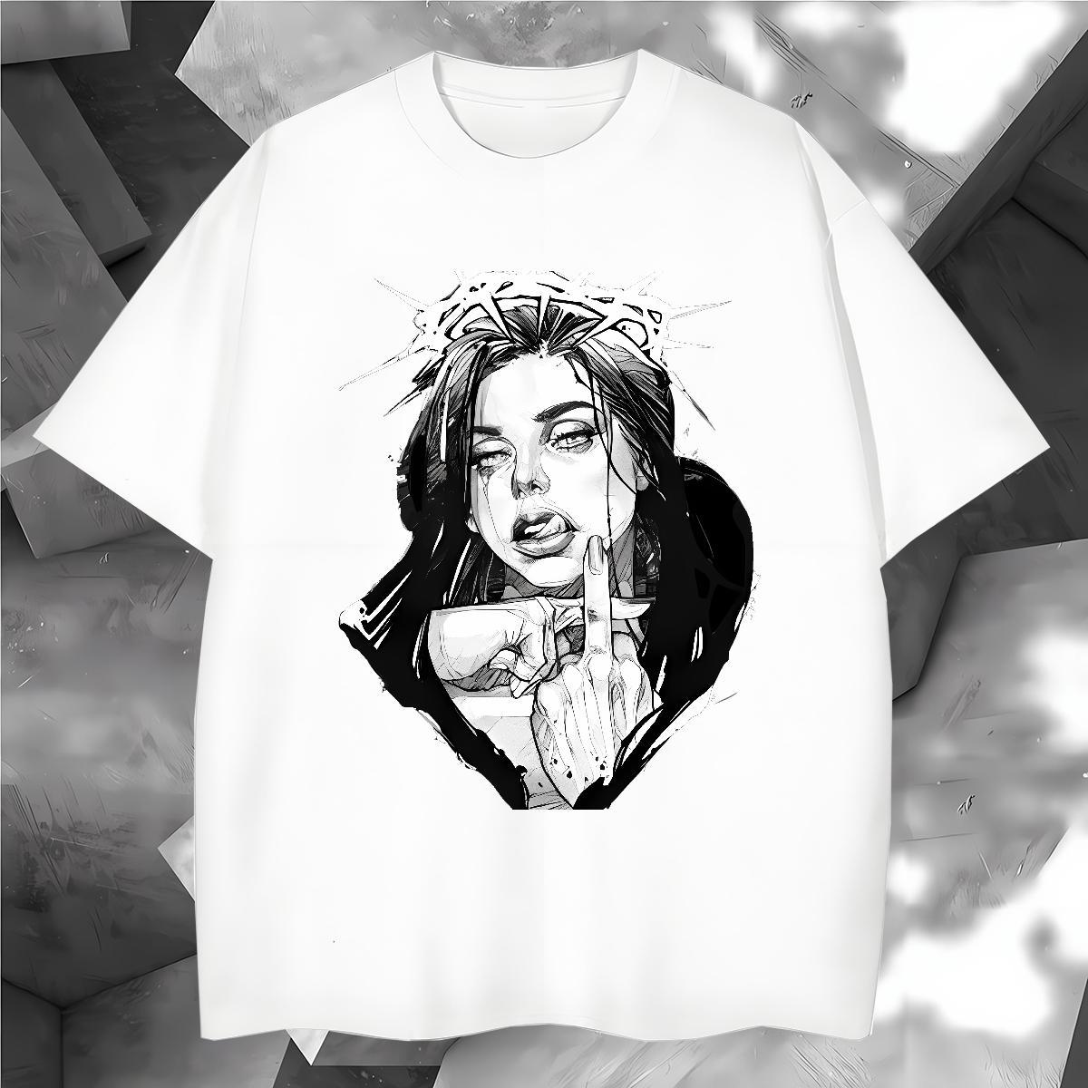 T-Shirts for Men 230g Cotton nun Casual Pure Cotton DIY Logo Oversized Tshirt for Man Woman Casual New Free Shipping Tops