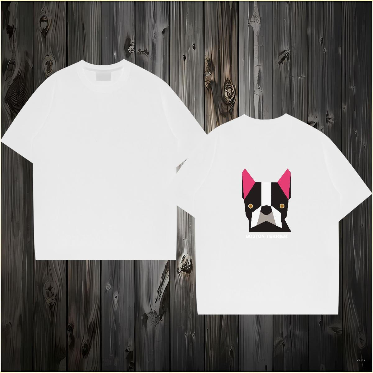 Customized Mens T Shirts 100% Cotton 230g dog Daily Wear Polos O Neck Short Sleeves Classic Tshirts Custom Anime