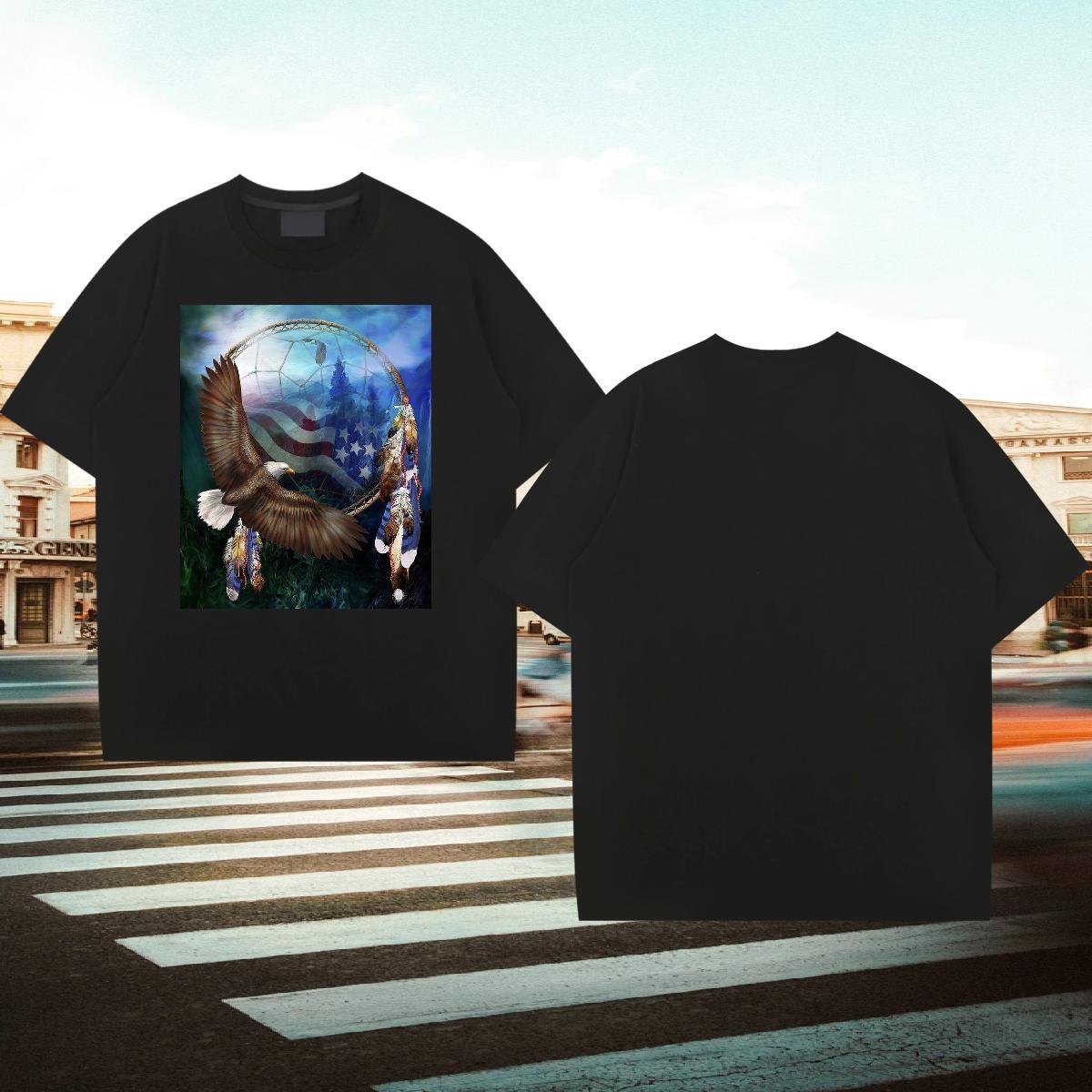 Custom T Shirt For Man 100% Cotton 230g cool Daily Wear Tops Breathable Crew Neck Loose Fit Men Tees Plus Size Cartoon