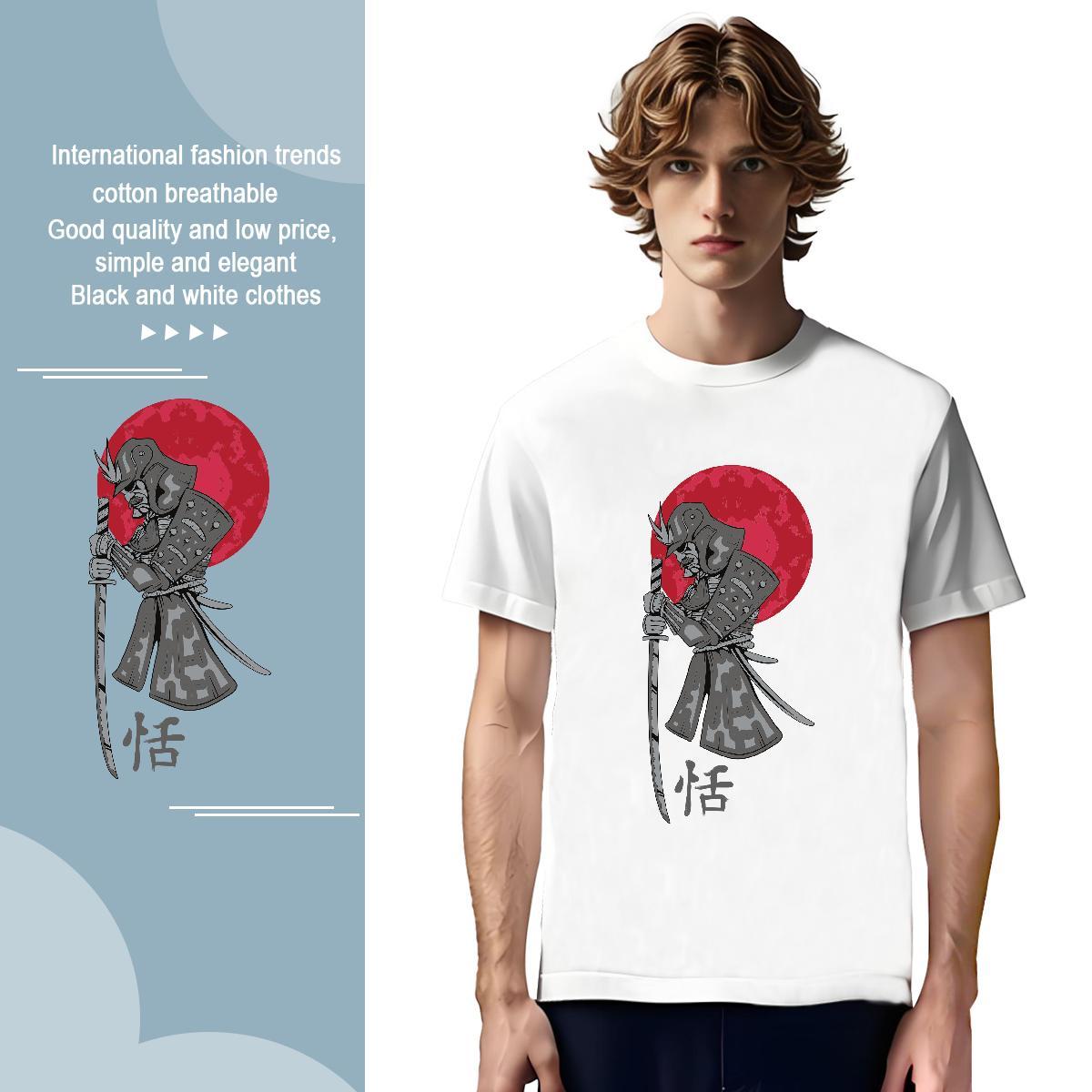 T Shirts Men 230g Pure Cotton portrait Street O-Neck Short Sleeve Custom Print Plus Size Men Tees Brand High Quality Tee Shirt