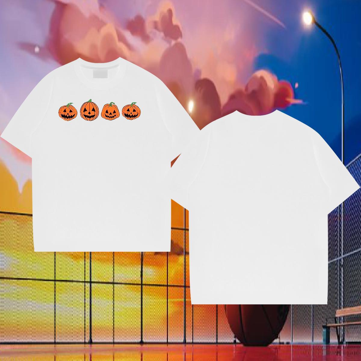 2024 Designer Mens T Shirts 100% Cotton 230g pumpkin Casual Tee Shirt Breathable Soft Loose Fit Men Tops Tees DIY Printed