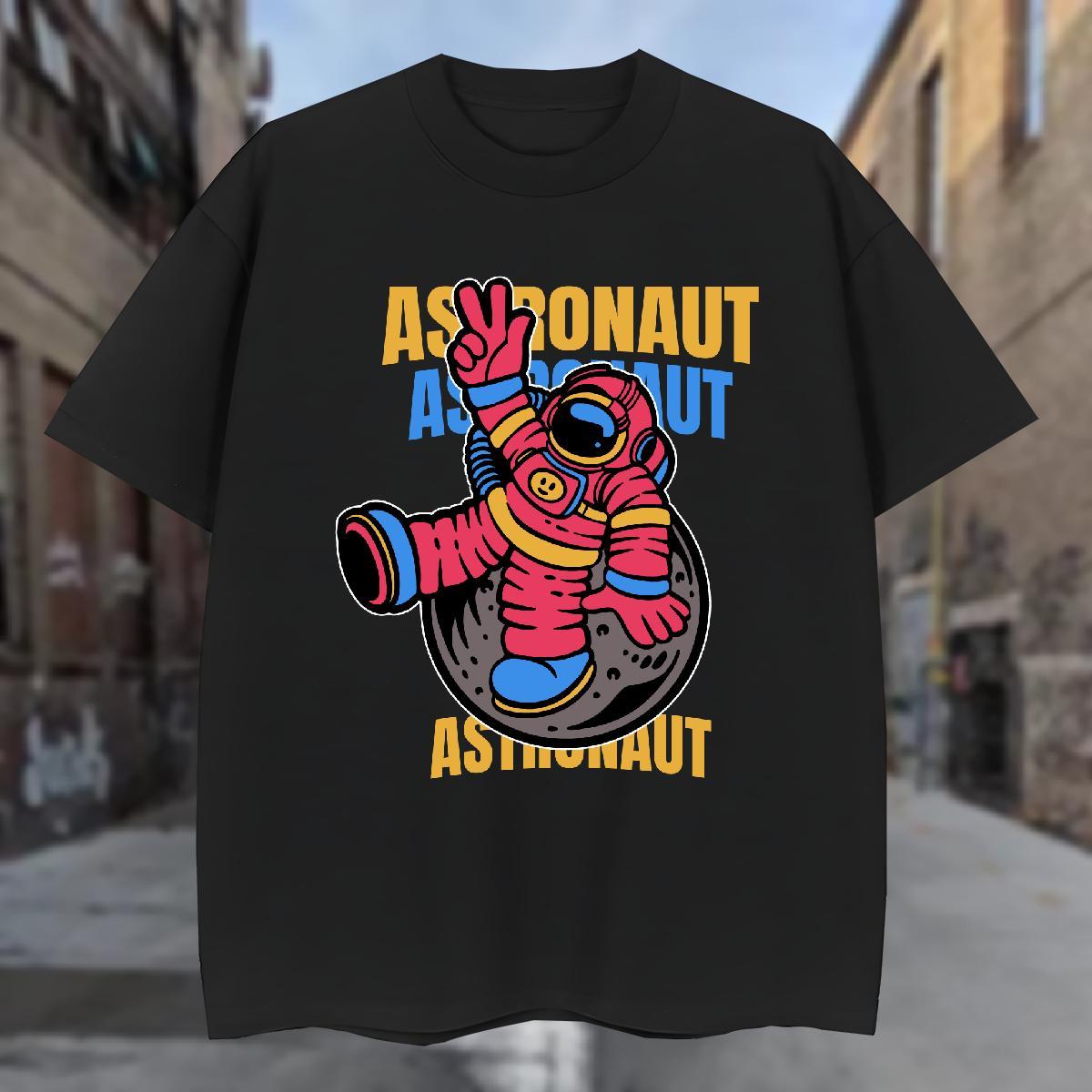 Men T Shirts 100% Cotton 230g universe Street Wear Breathable Short Sleeve Floral Print Couples T Shirts Fashion Designer Loose Clothes