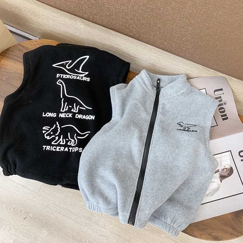 High quality jackets and vests for boys in autumn 2023 customized European fashionable and cool childrens clothing outdoor travel leisureW240724