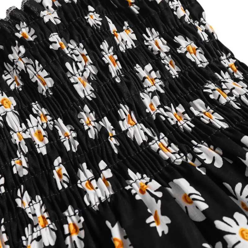 2023 Summer Girls Casual Dress Daisy Print Pendant Baby Sleeveless Flower Beach Dress Childrens Baby ClothingW240720