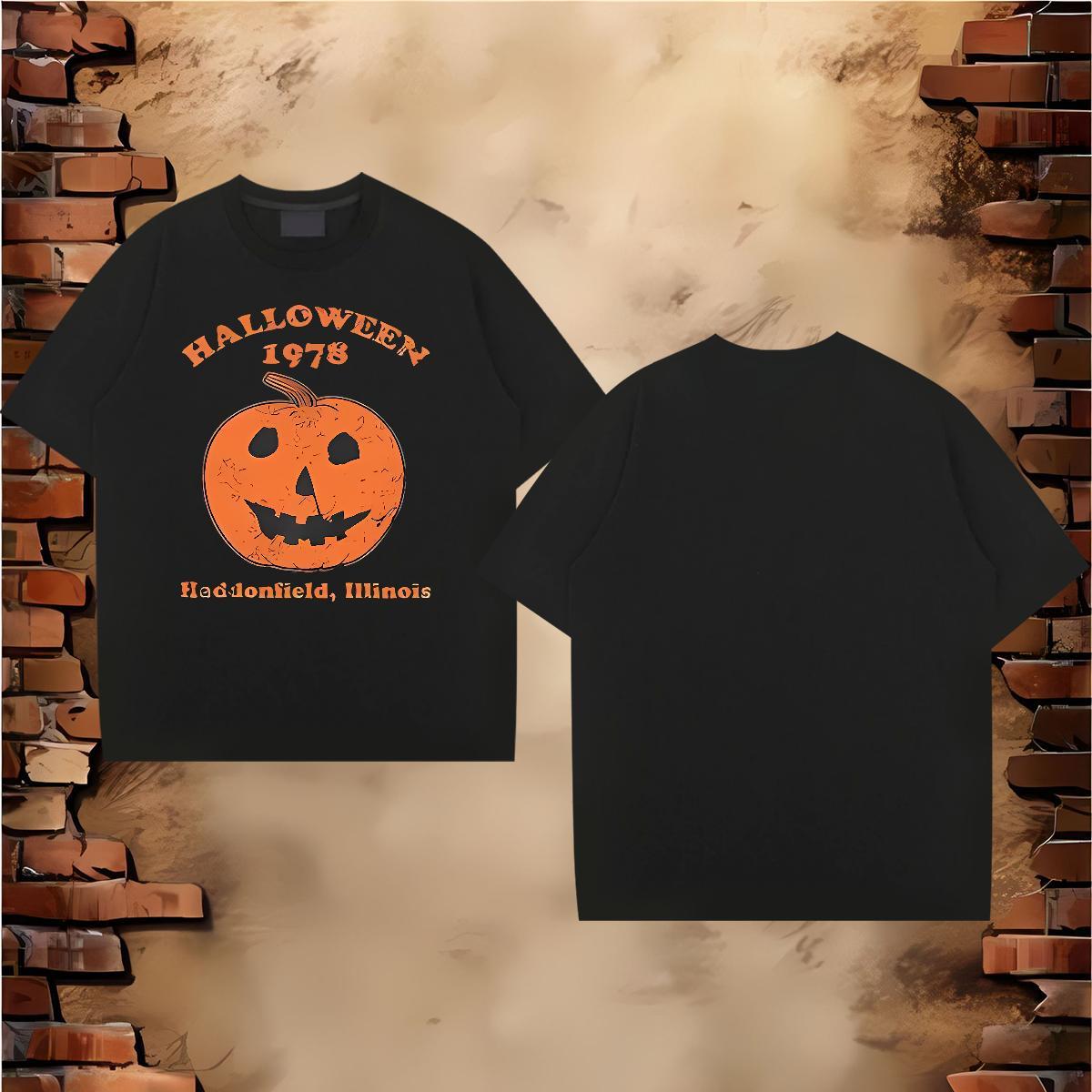 New Arrival Men T Shirts 230g 100% Cotton pumpkin Spring Summer Wear O-Neck Short Sleeve Popular Couples T Shirts Skull