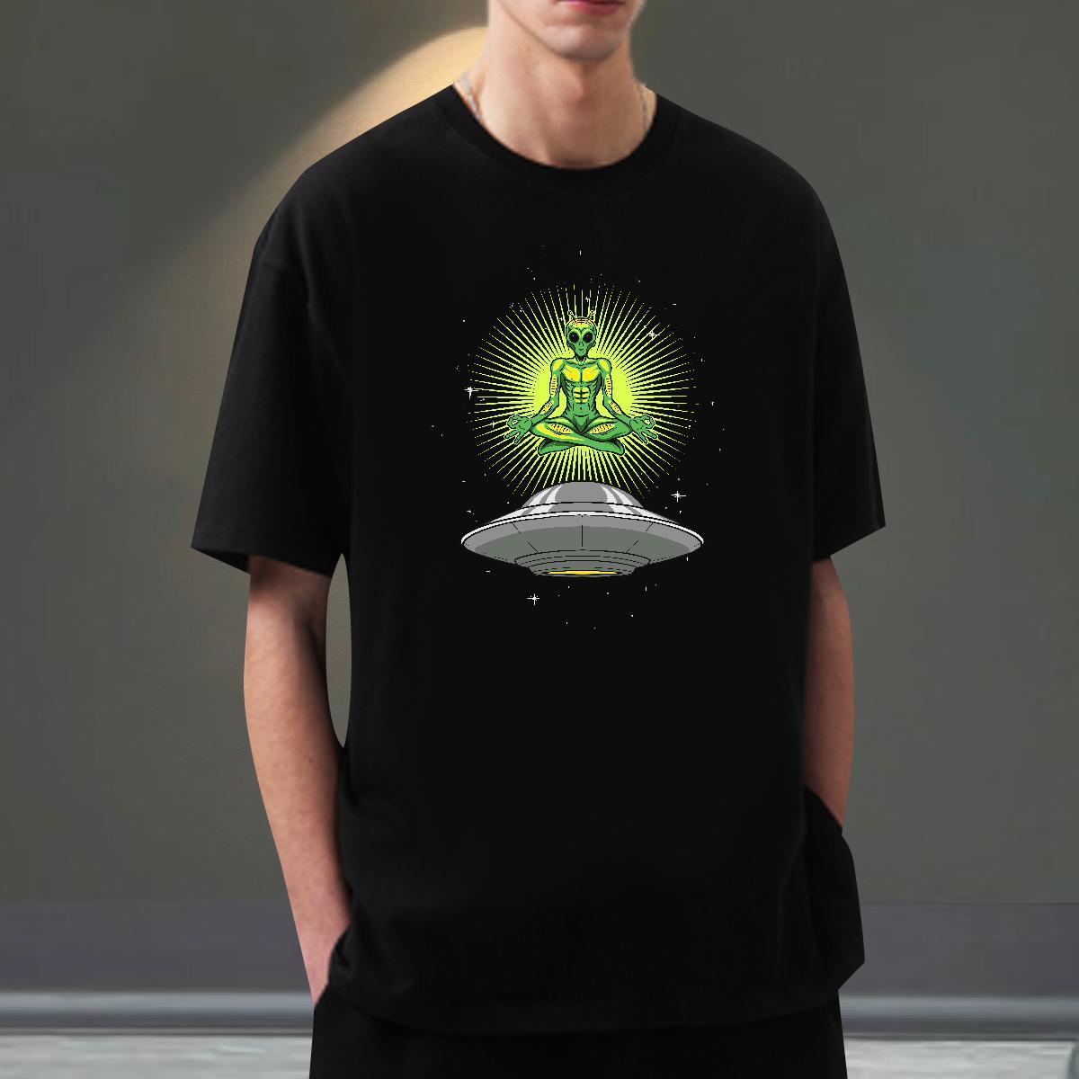 Loose Tshirts 230g 100% Cotton Spring Summer ET Floral Print Breathable Short Sleeve Designer T-Shirts for Men Wear