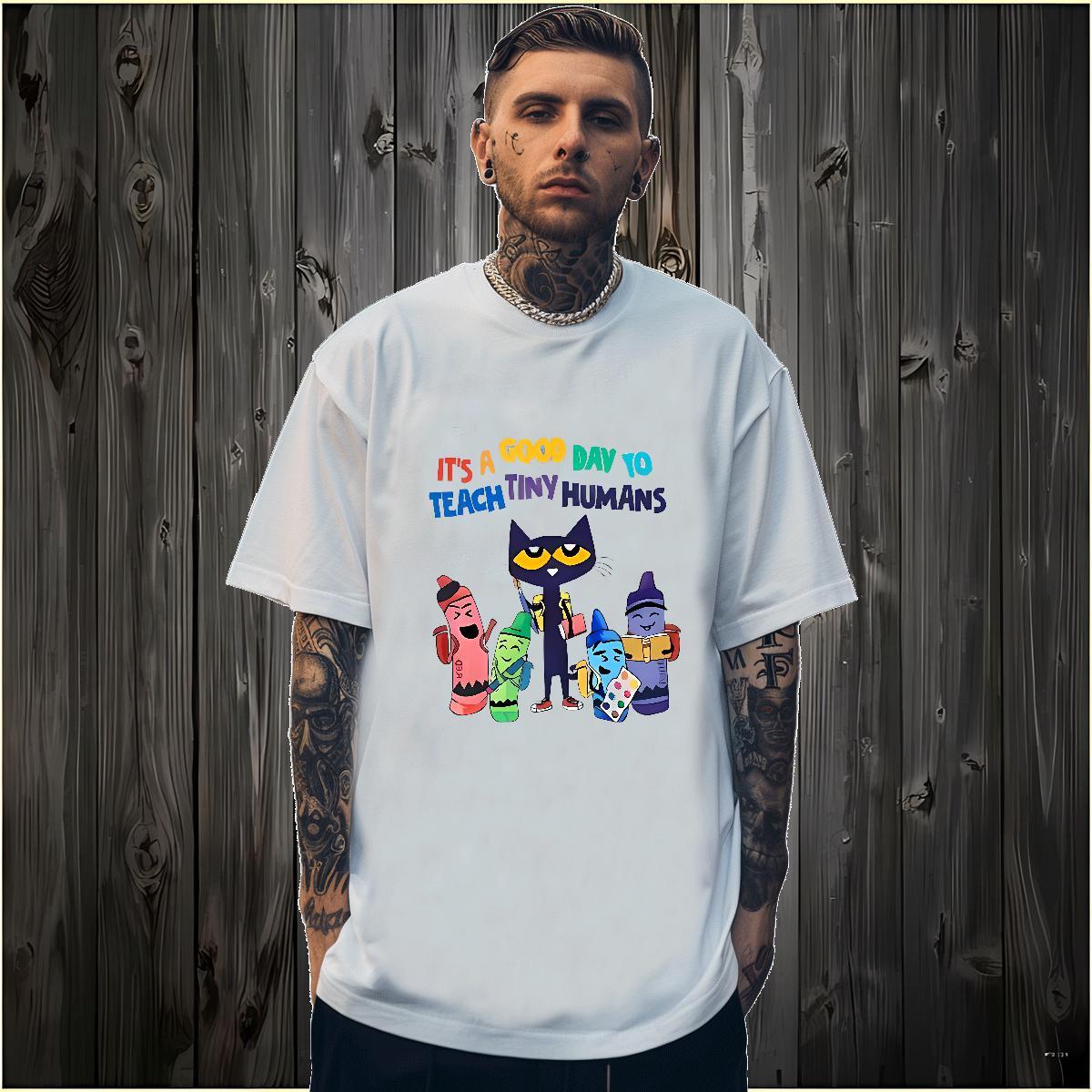 T Shirts Men 230g Cotton cat Casual Crew Neck Breathable DIY Couples T Shirts Factory Direct Comfortable Polos