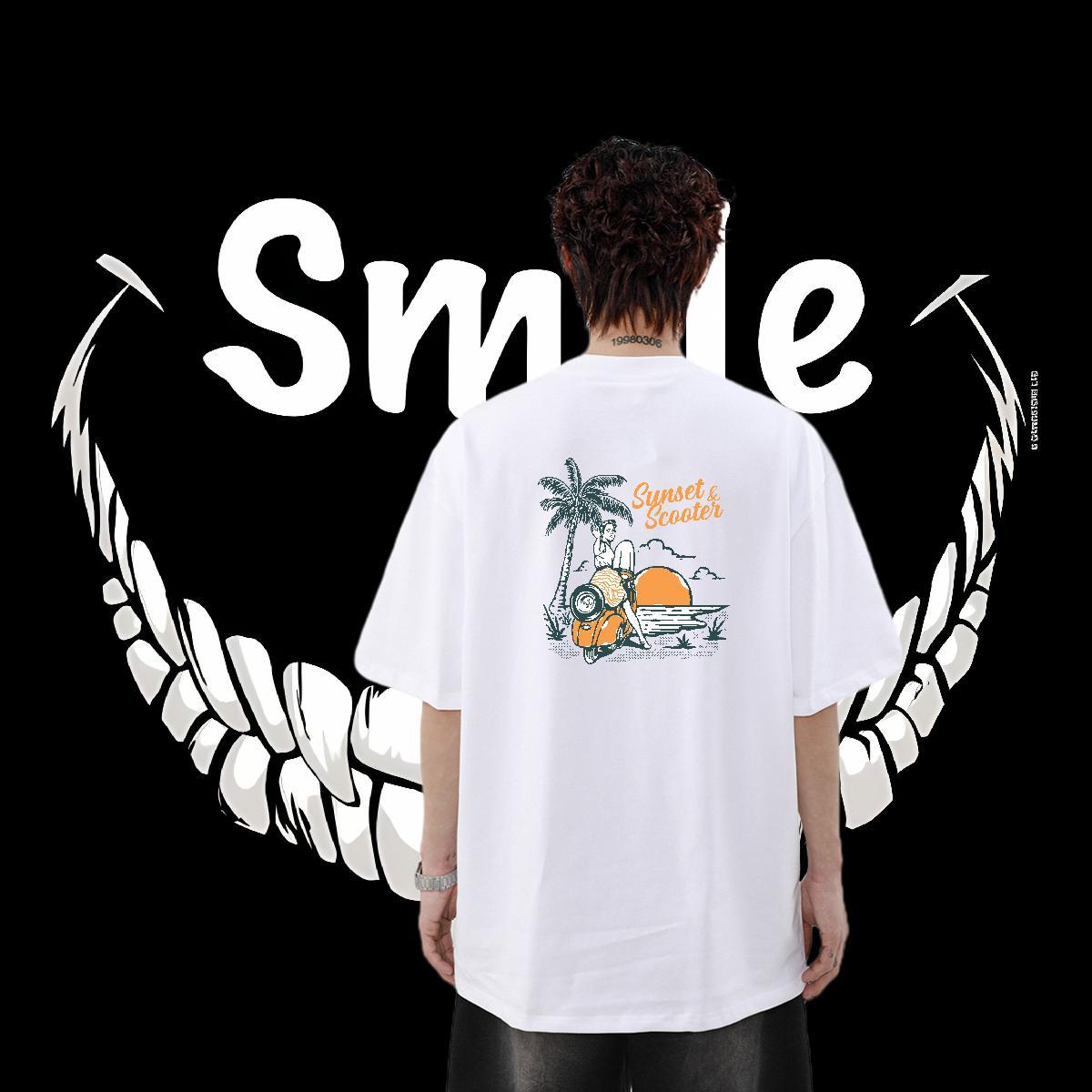 New Designer T shirt 230g 100% Cotton sun Street Casual Top Tees Breathable Soft Free Shipping Men Clothes T-Shirt Customized