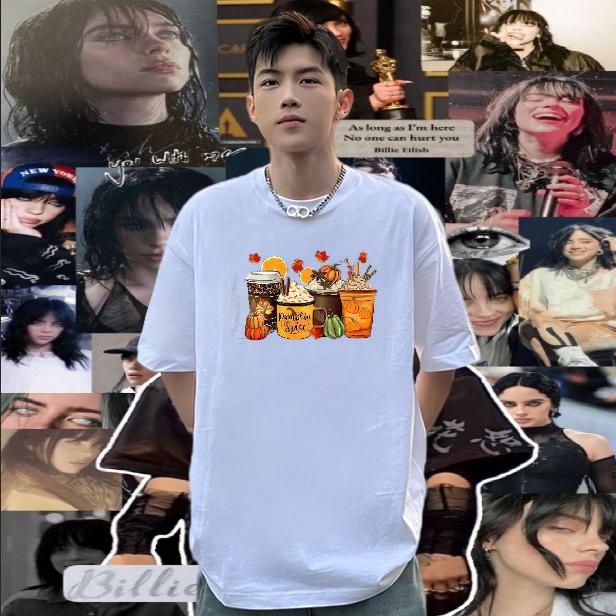 Fashion Casual Mens T Shirts 230g Cotton halloween Casual Daily Wear Tees Shirts Breathable Crew Neck Free Shipping Men Tshirts Cartoon Print